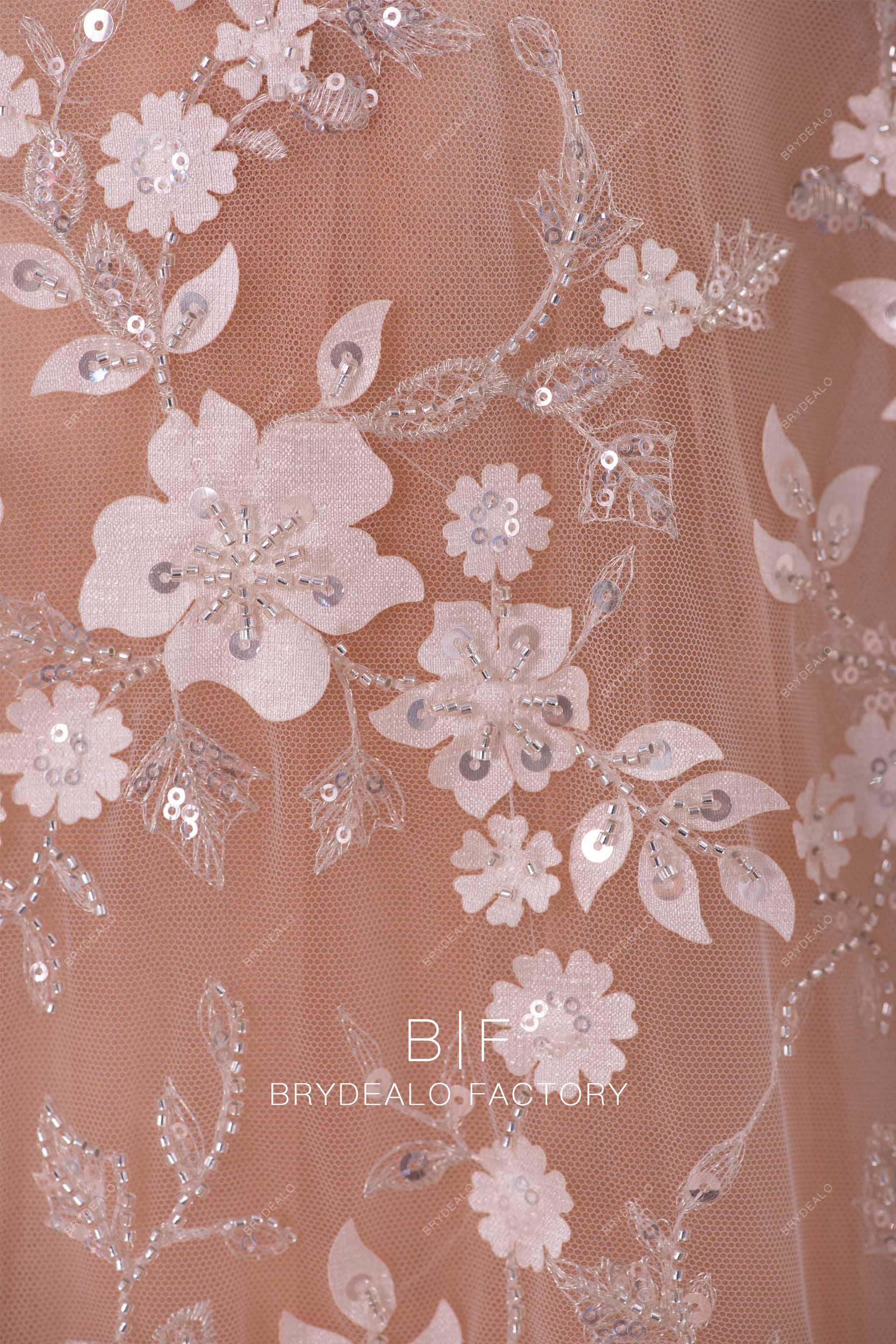 laser-cut flower lace fabric