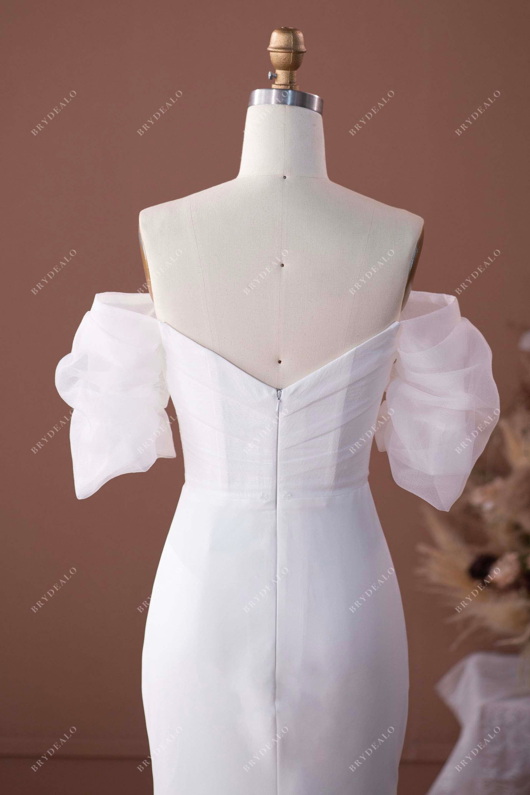 light ivory off-shoulder organza bridal dress