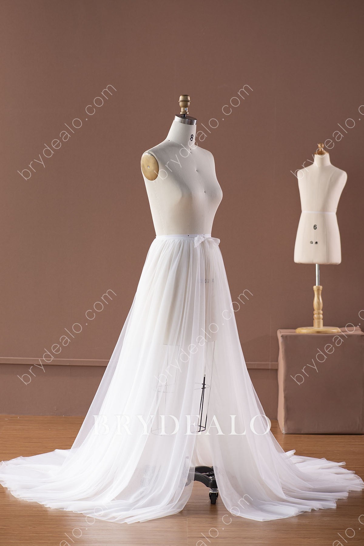 light ivory tulle bridal overskirt