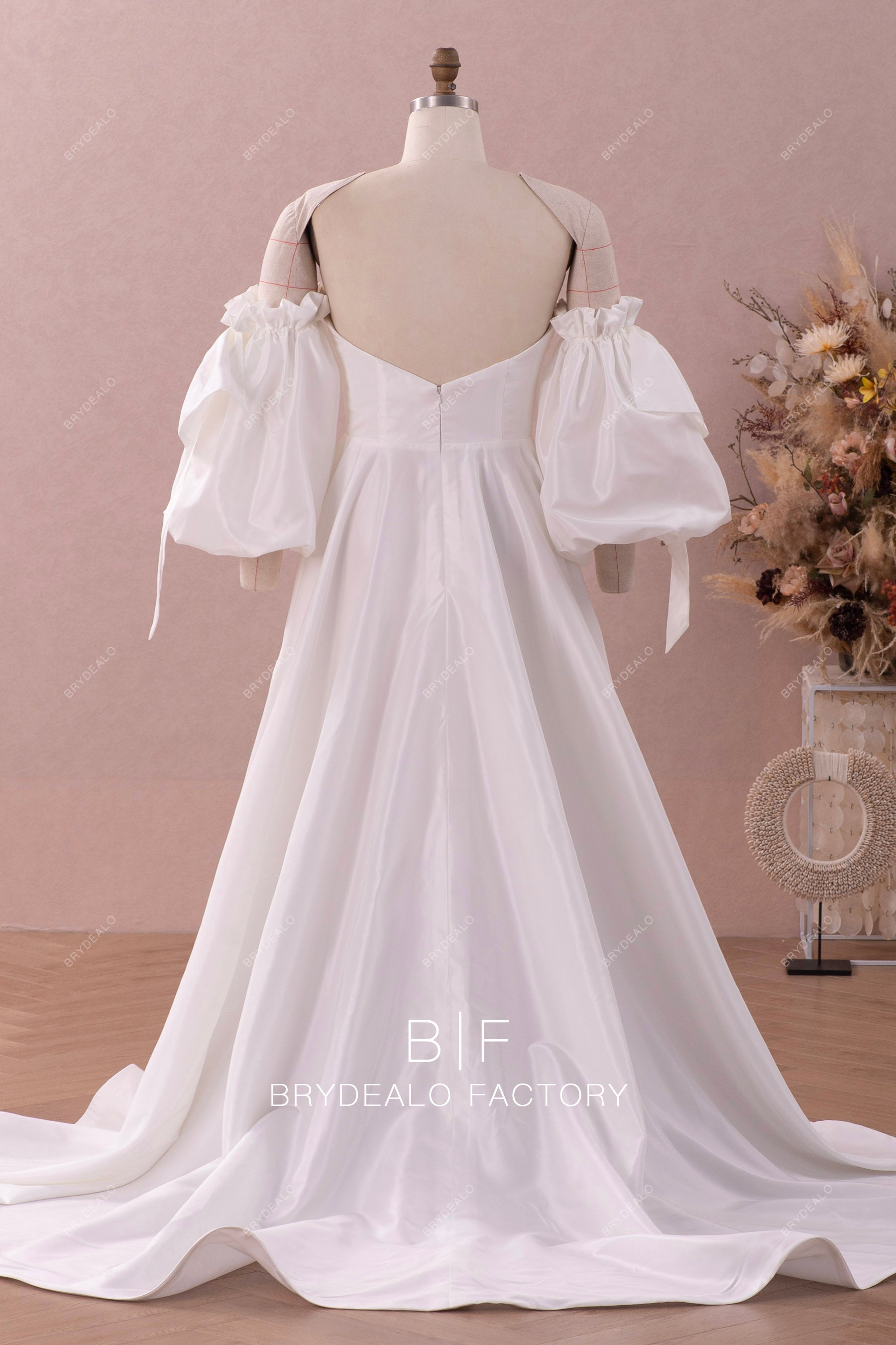 long horsehair hem wedding dress