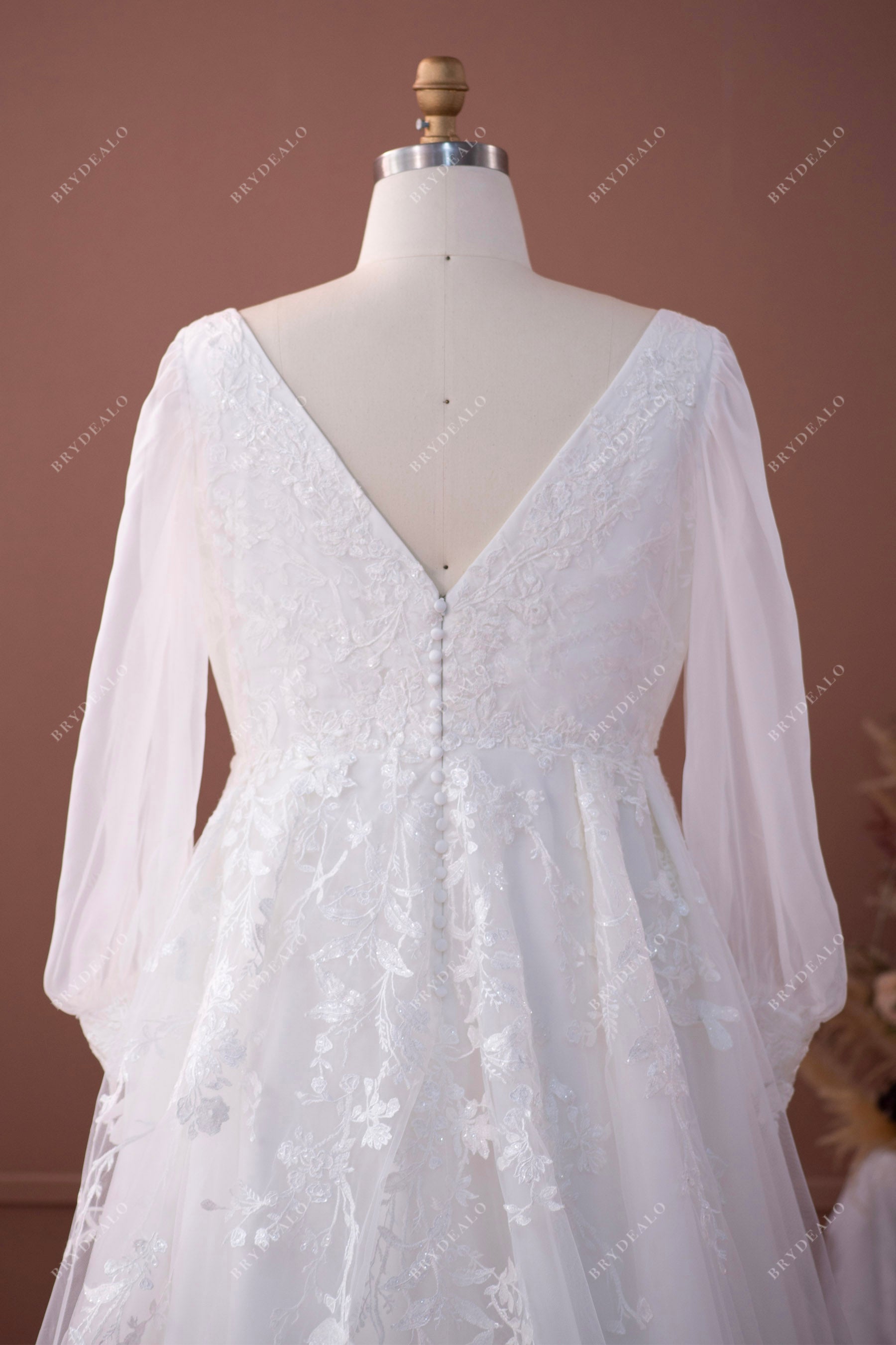 V-back lace bridal gown