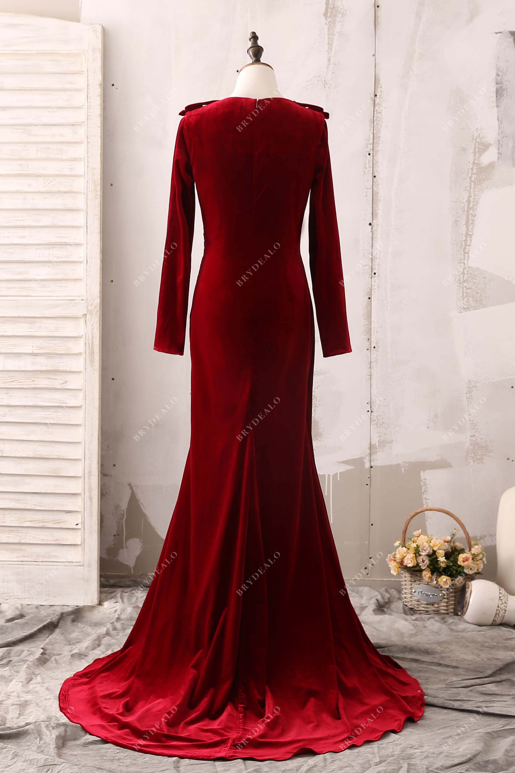 long sleeve mermaid evening gown