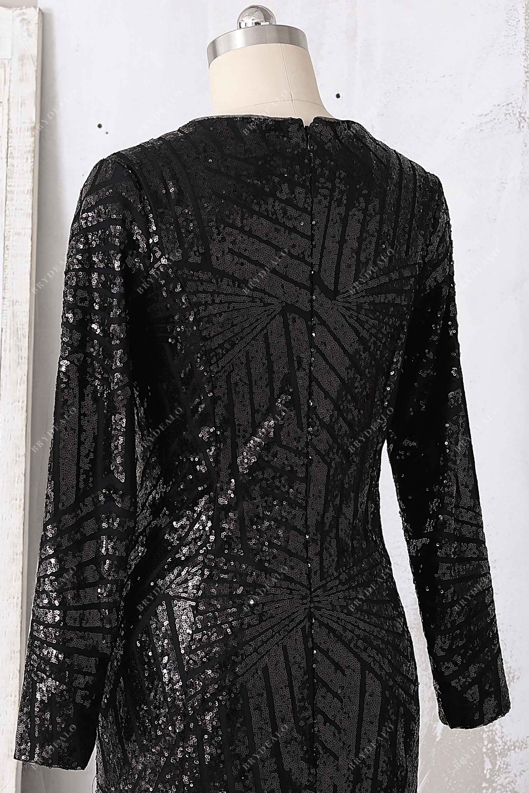 long sleeves jewel neck prom gown