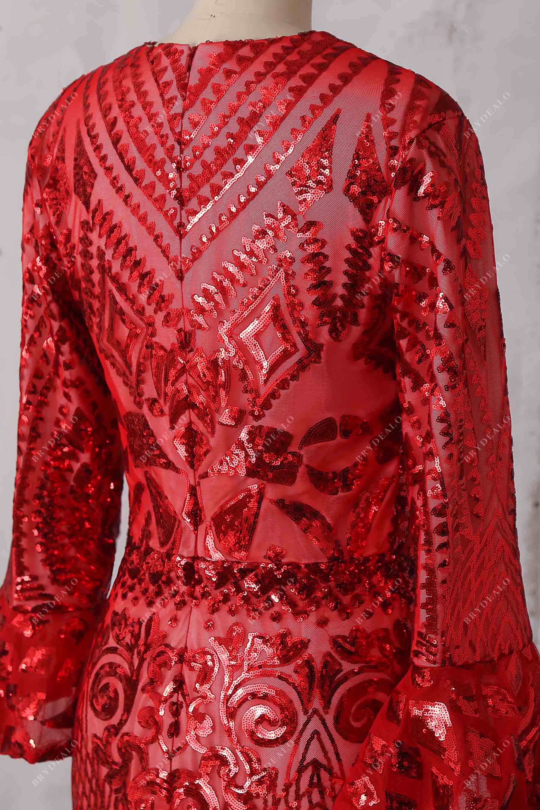 long sleeves prom dress