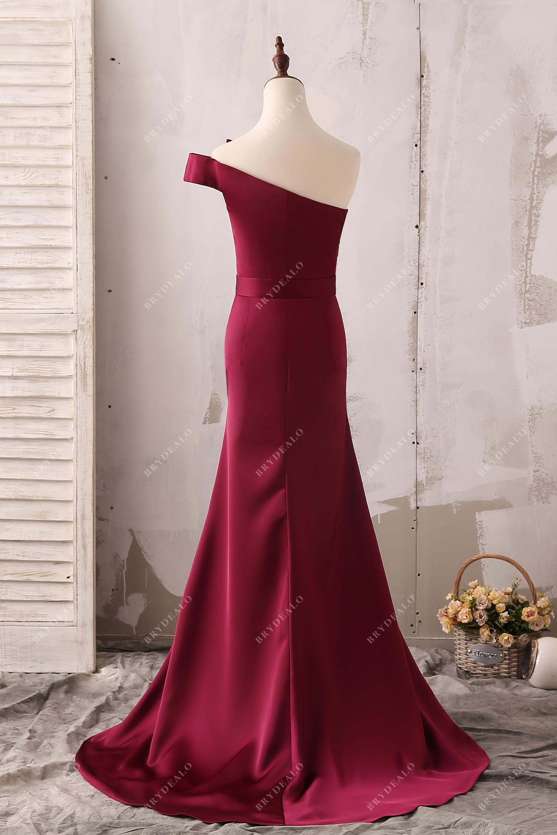 mermaid one shoulder evening dress