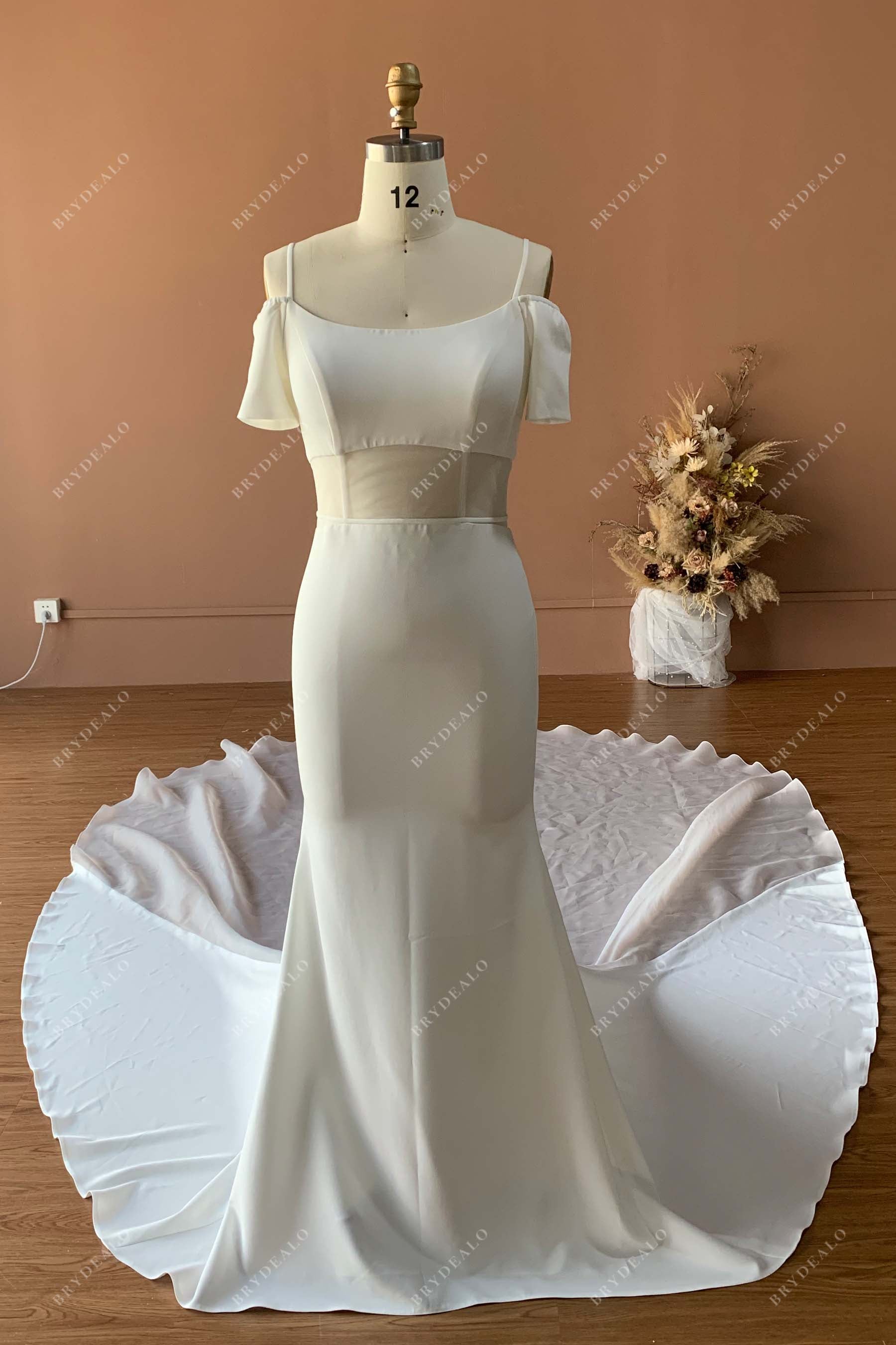 Wholesale Cold Shoulder Custom Mermaid Wedding Dress