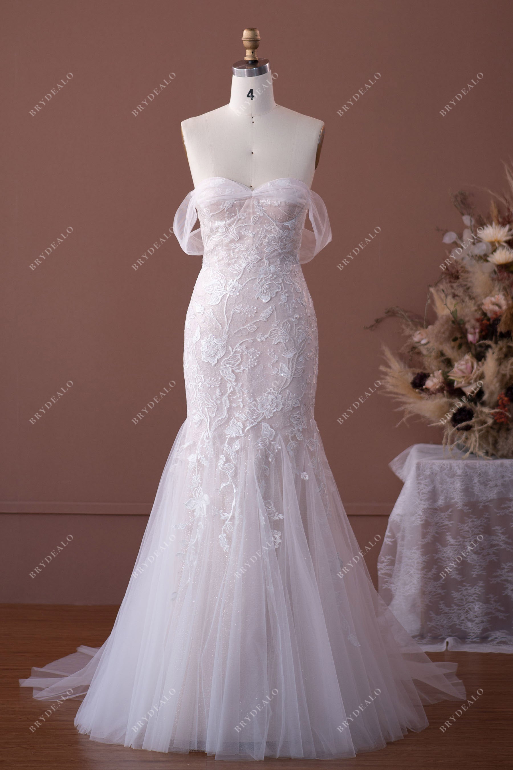 knee length dresses for ladies Black Mermaid Wedding dress,Feather Ruffles Organza Full Ruffles Bride –  Dairy Bridal main image 1