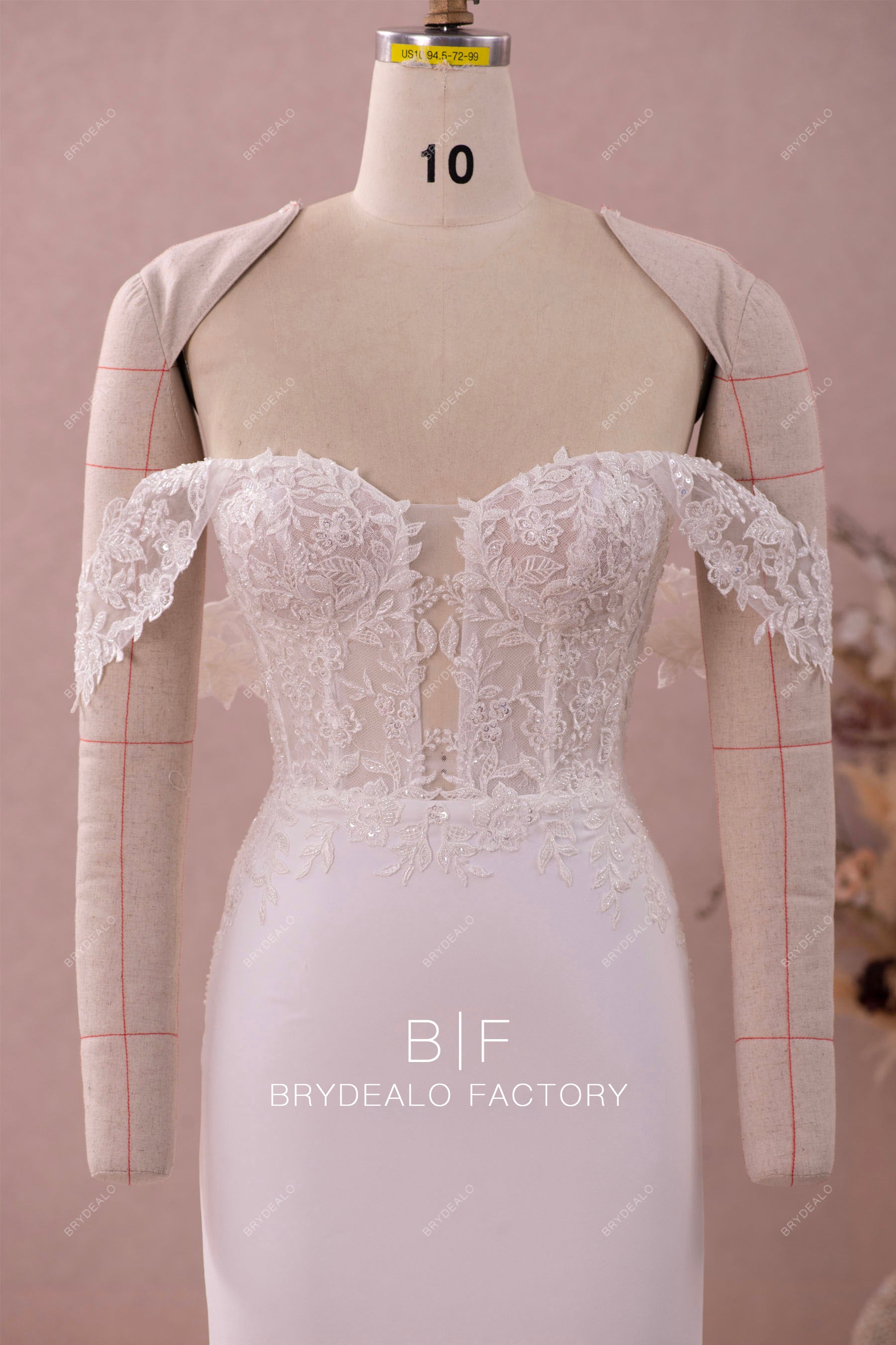 off shoulder sweetheart wedding dress