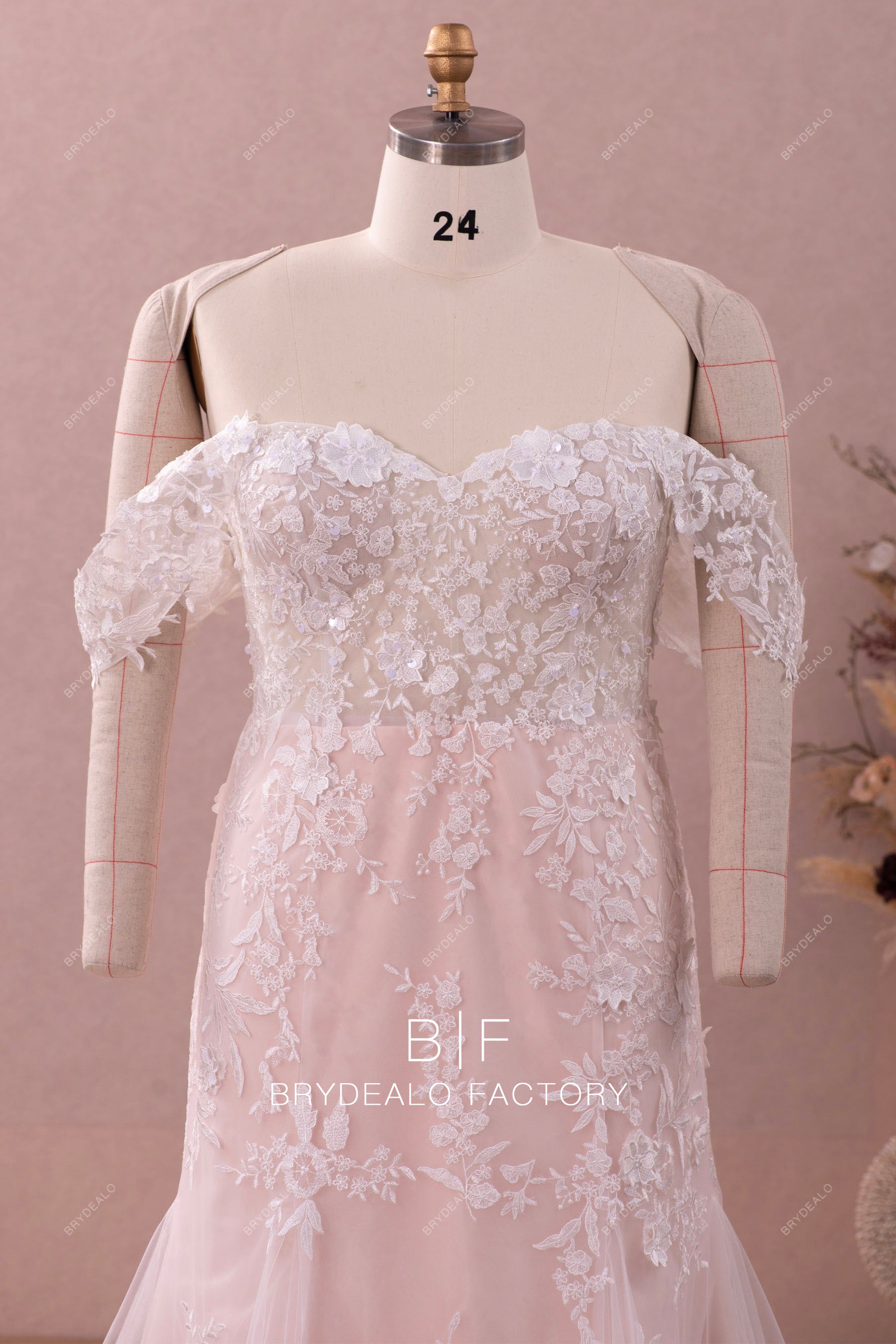 off shoulder sweetheart wedding dress