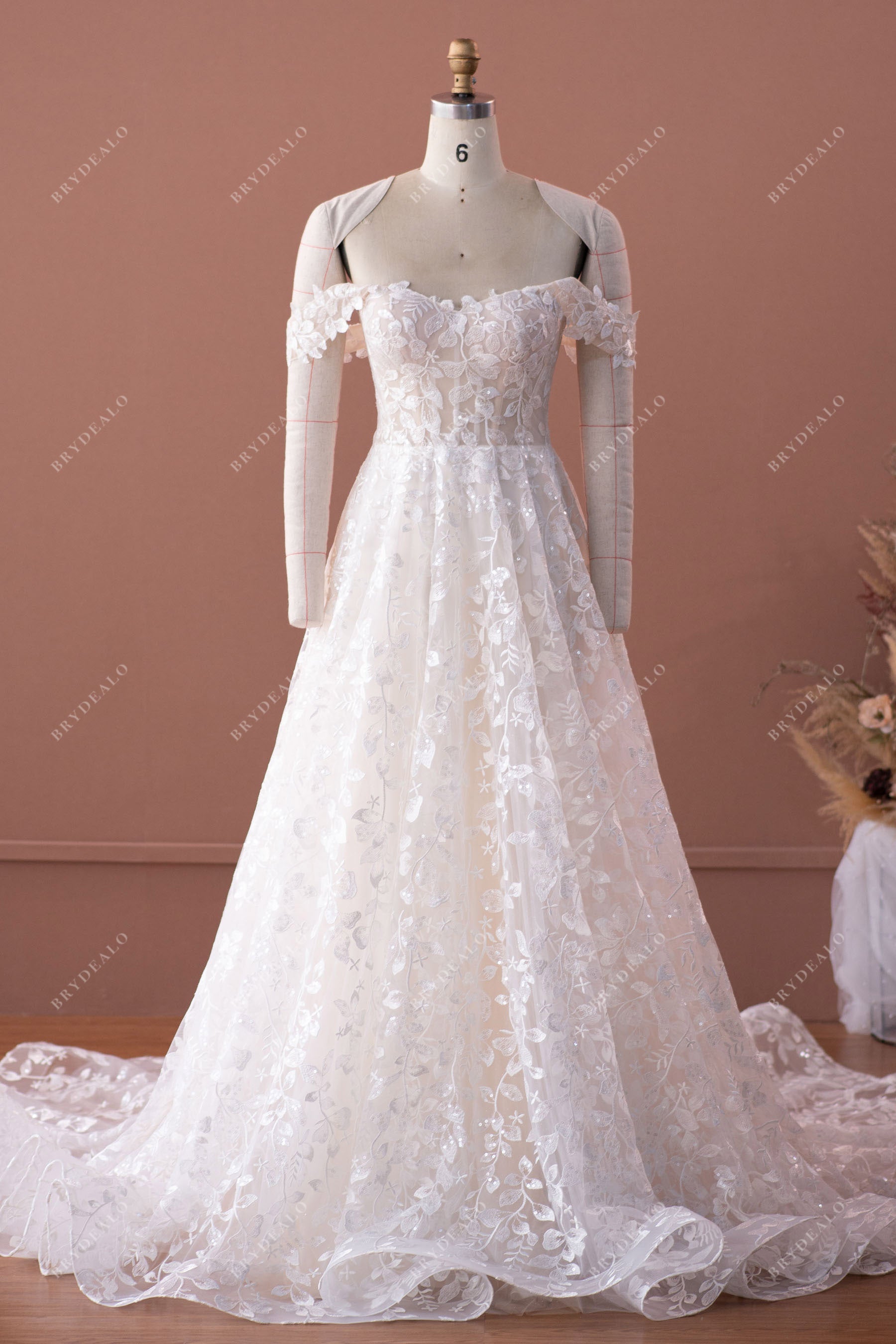 Off Shoulder Corset Lace A-line Wedding Dress Off Shoulder Corset Lace A-line Wedding Dress