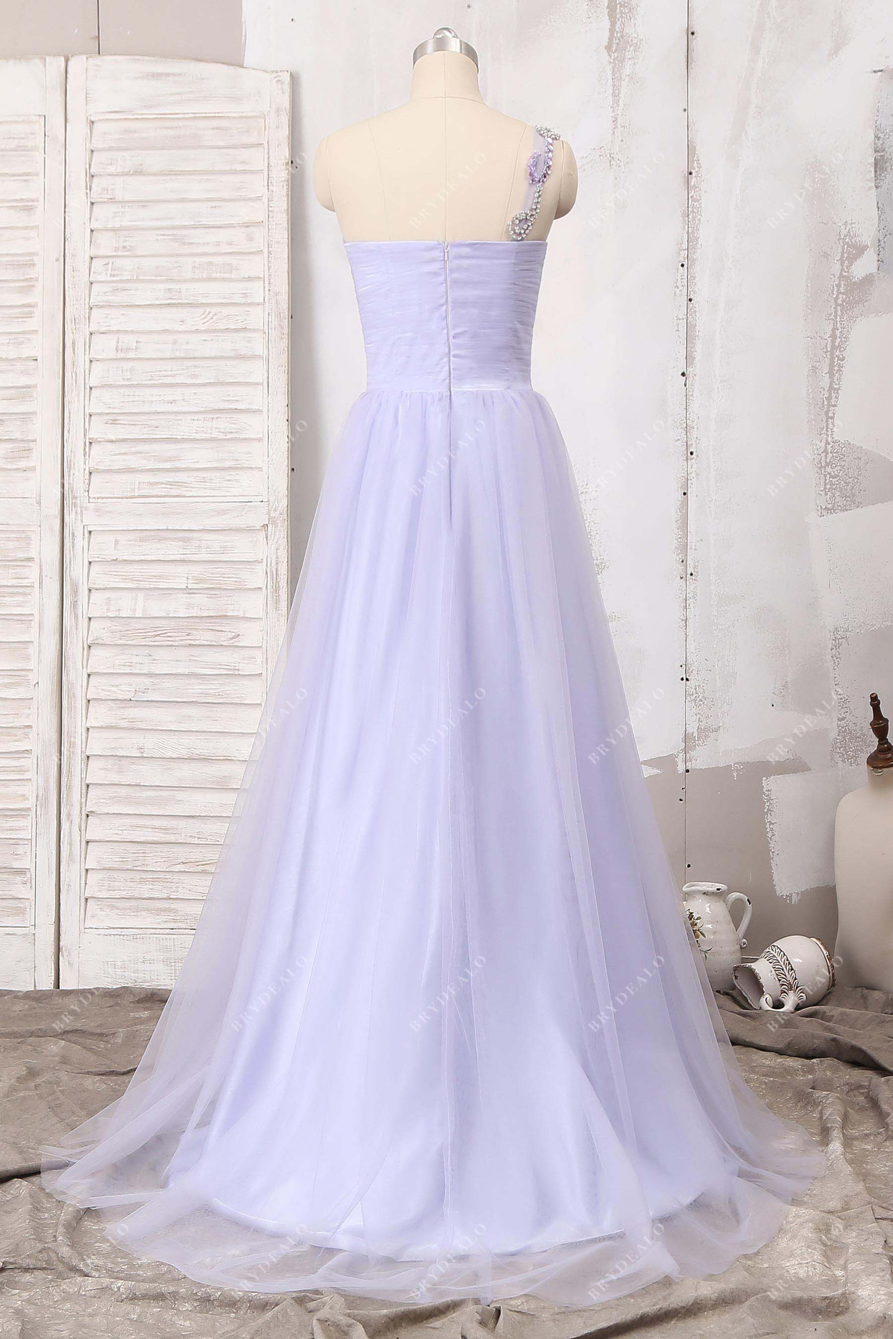 one shoulder sleeveless dress