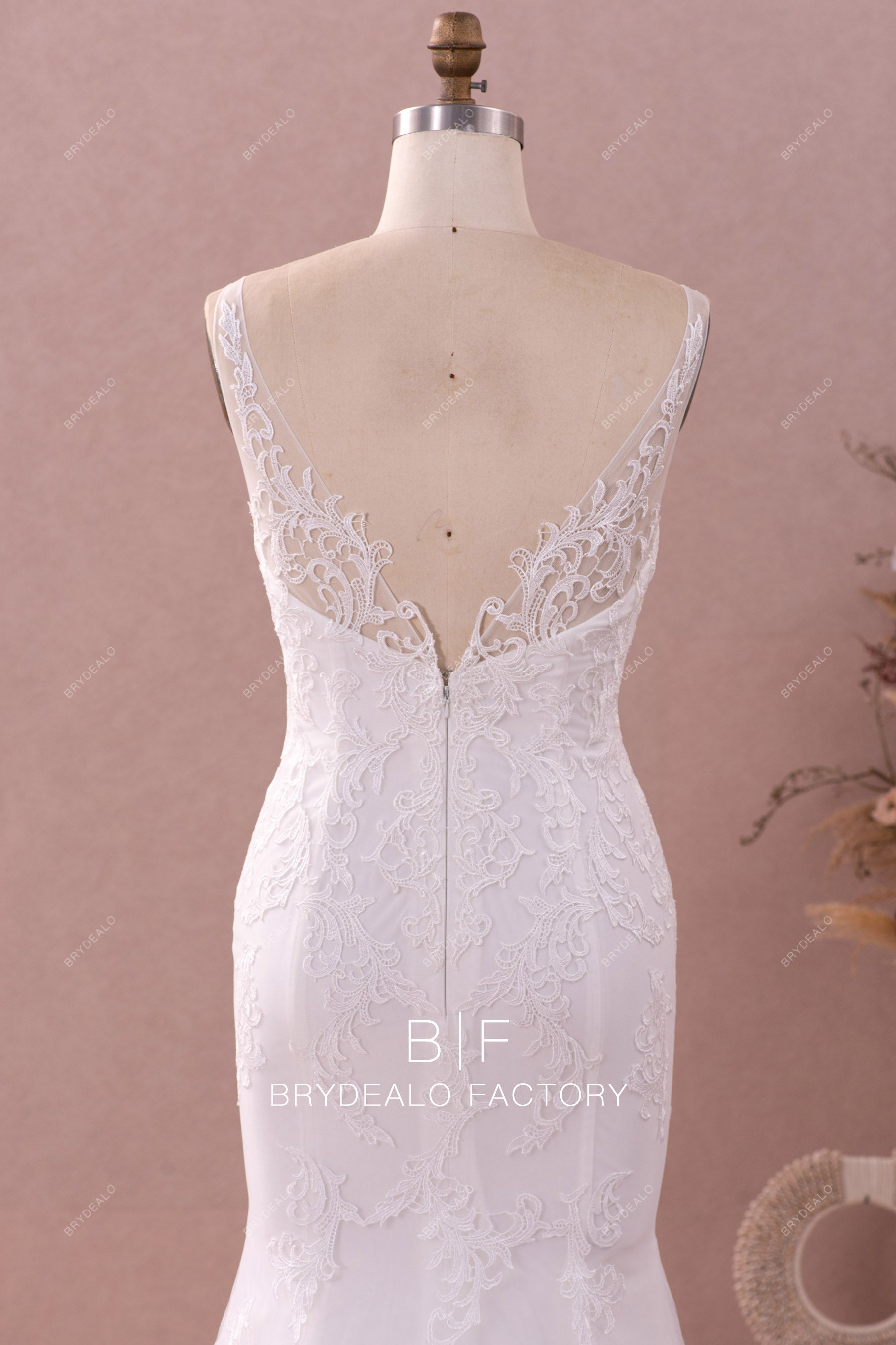 open back lace bridal gown