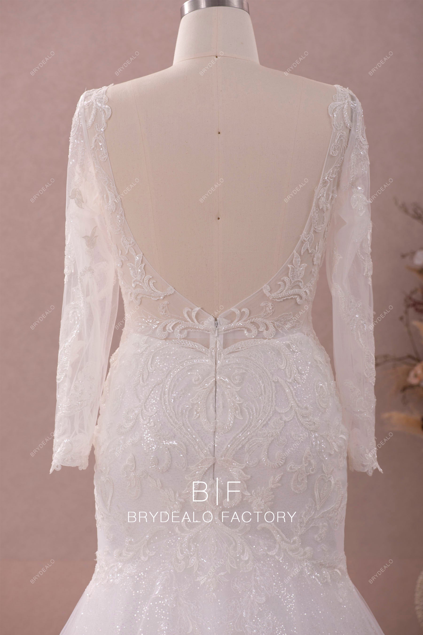 open back lace wedding dress