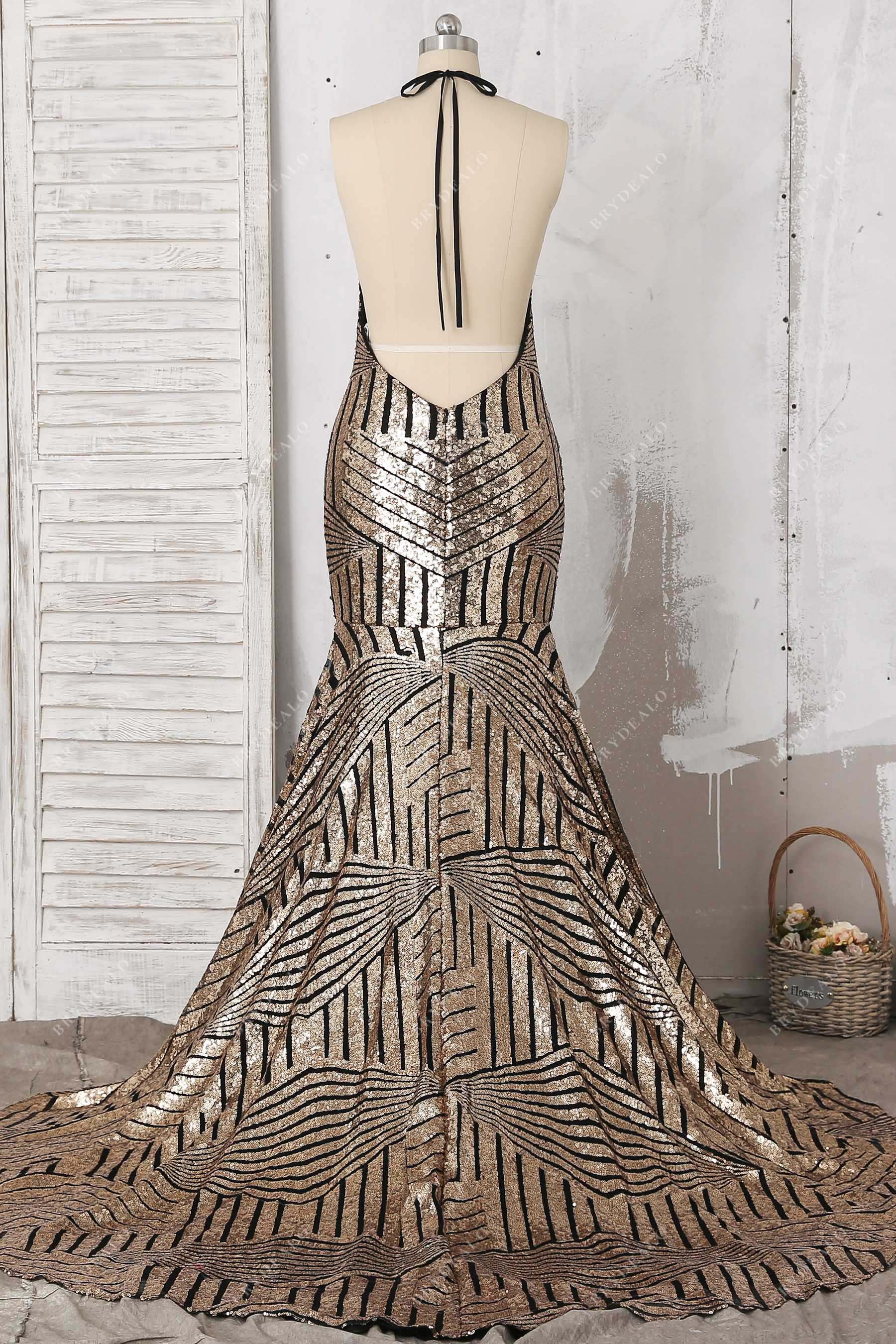 open back mermaid prom gown