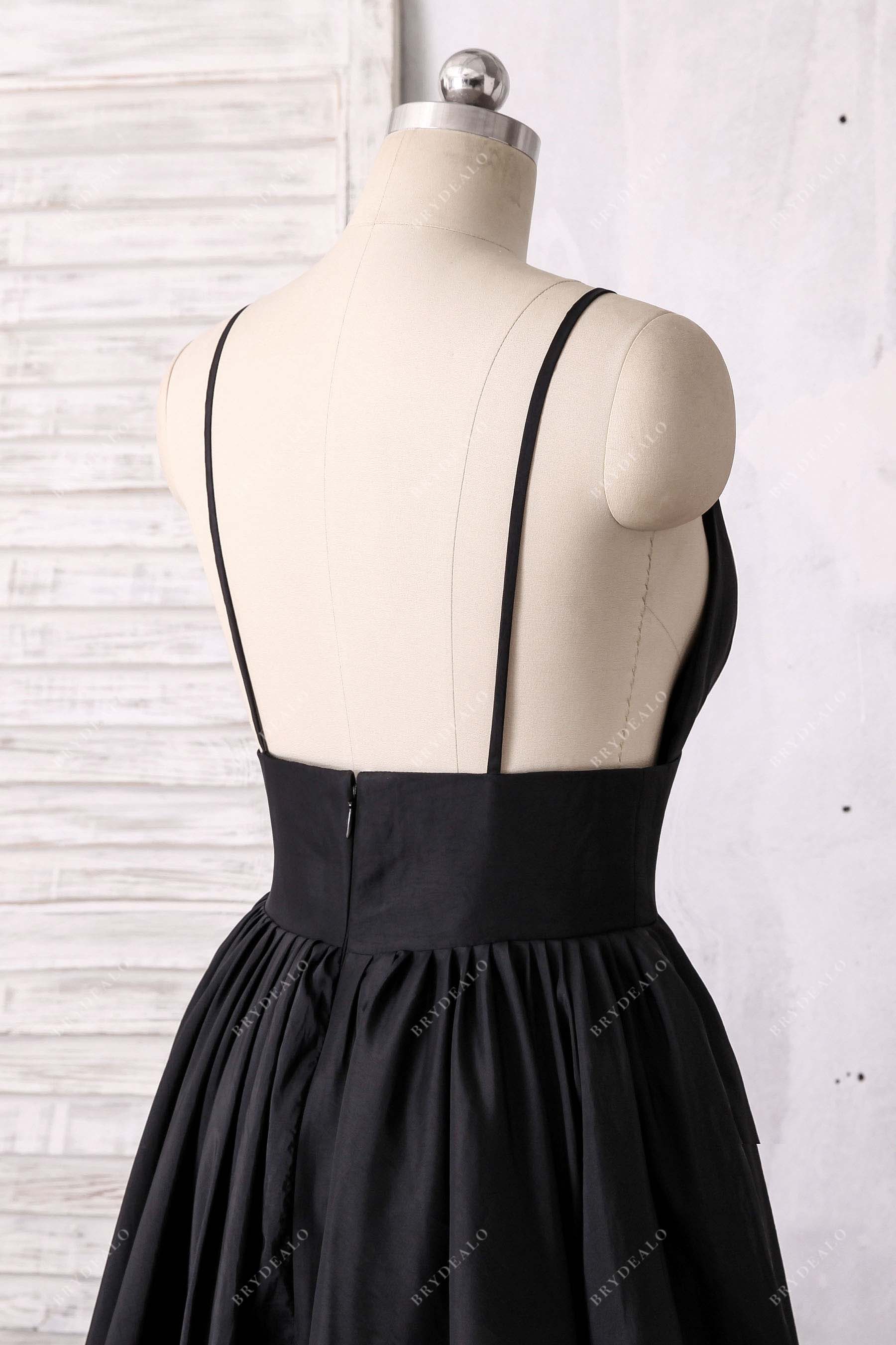 open back thin straps prom dress
