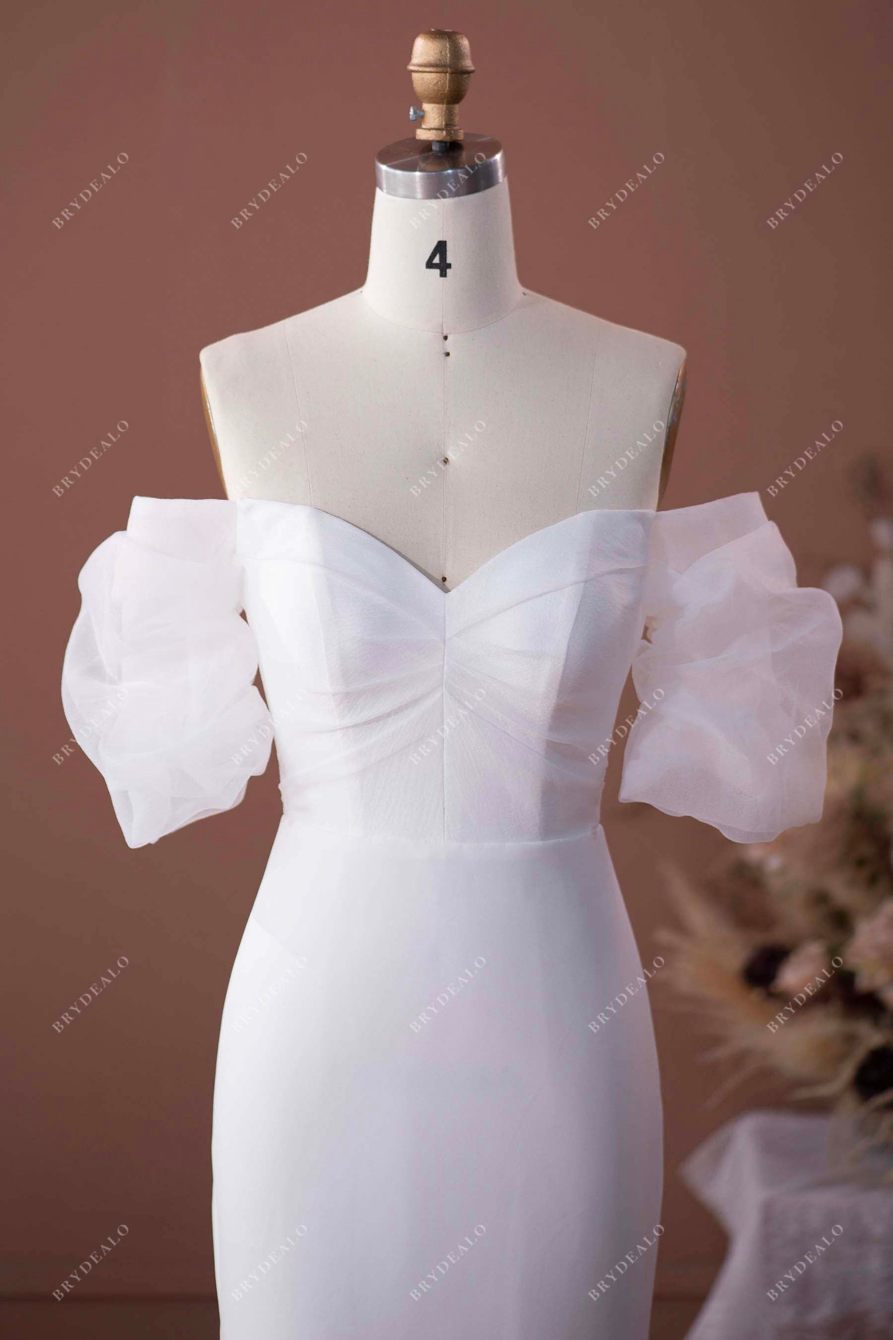 organza off-shoulder sweetheart neck bridal gown