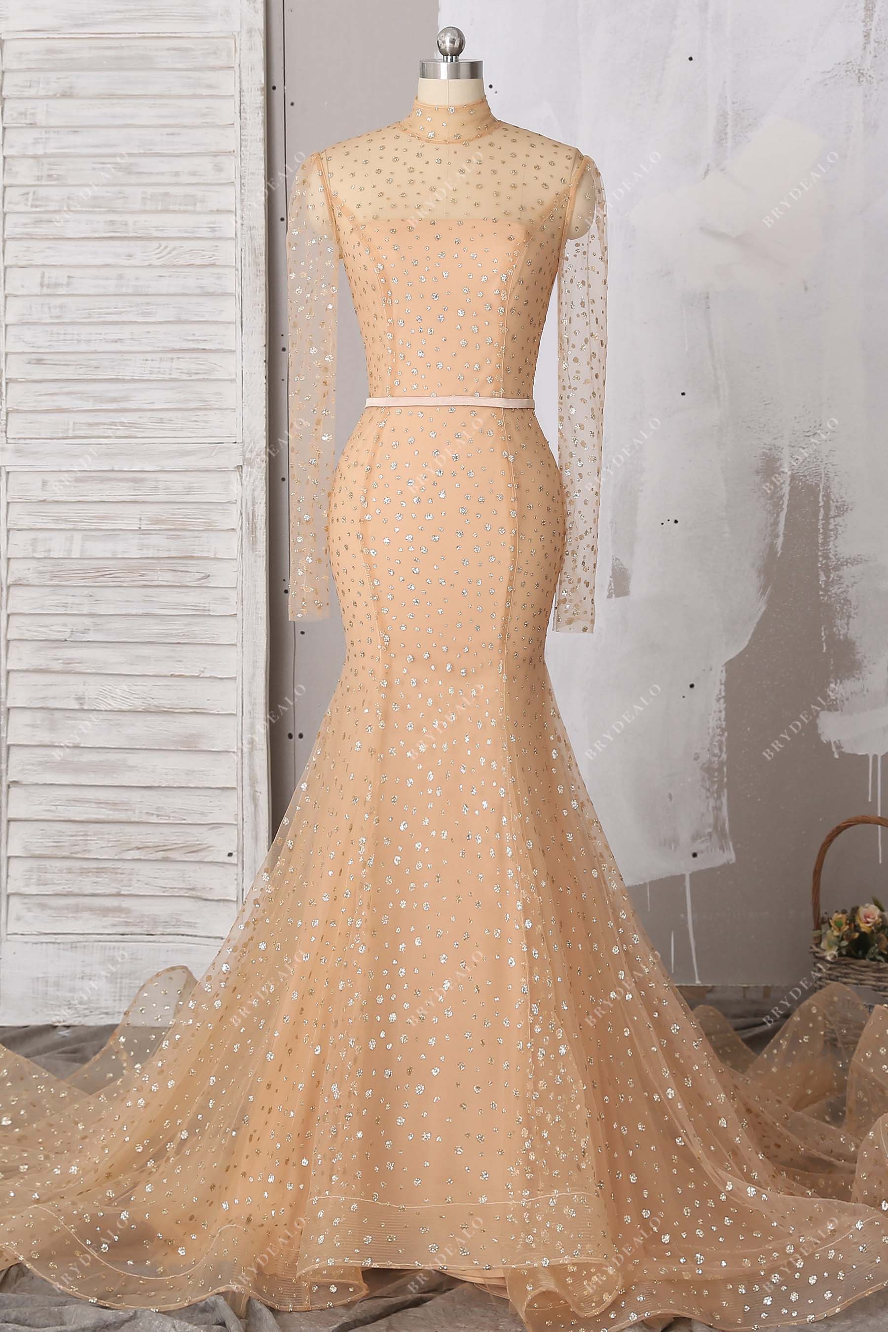 Glittery Prom Dress Peach