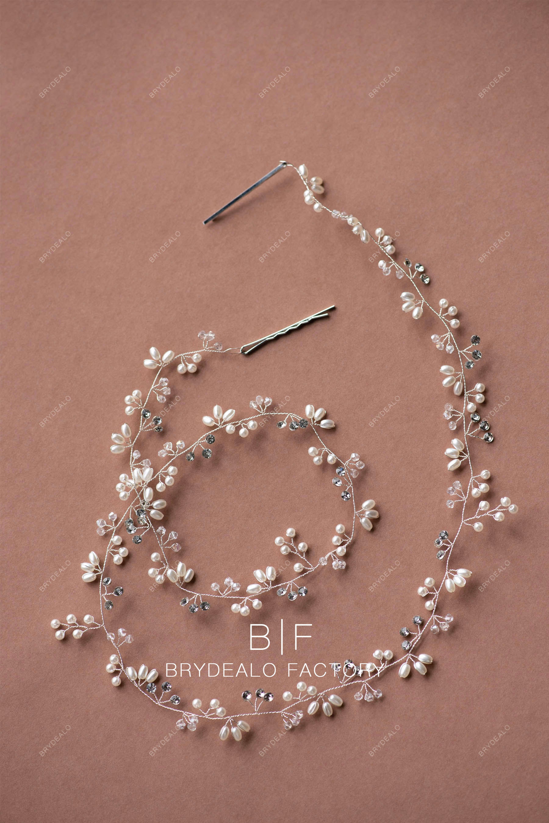 pearl crystal bridal headband