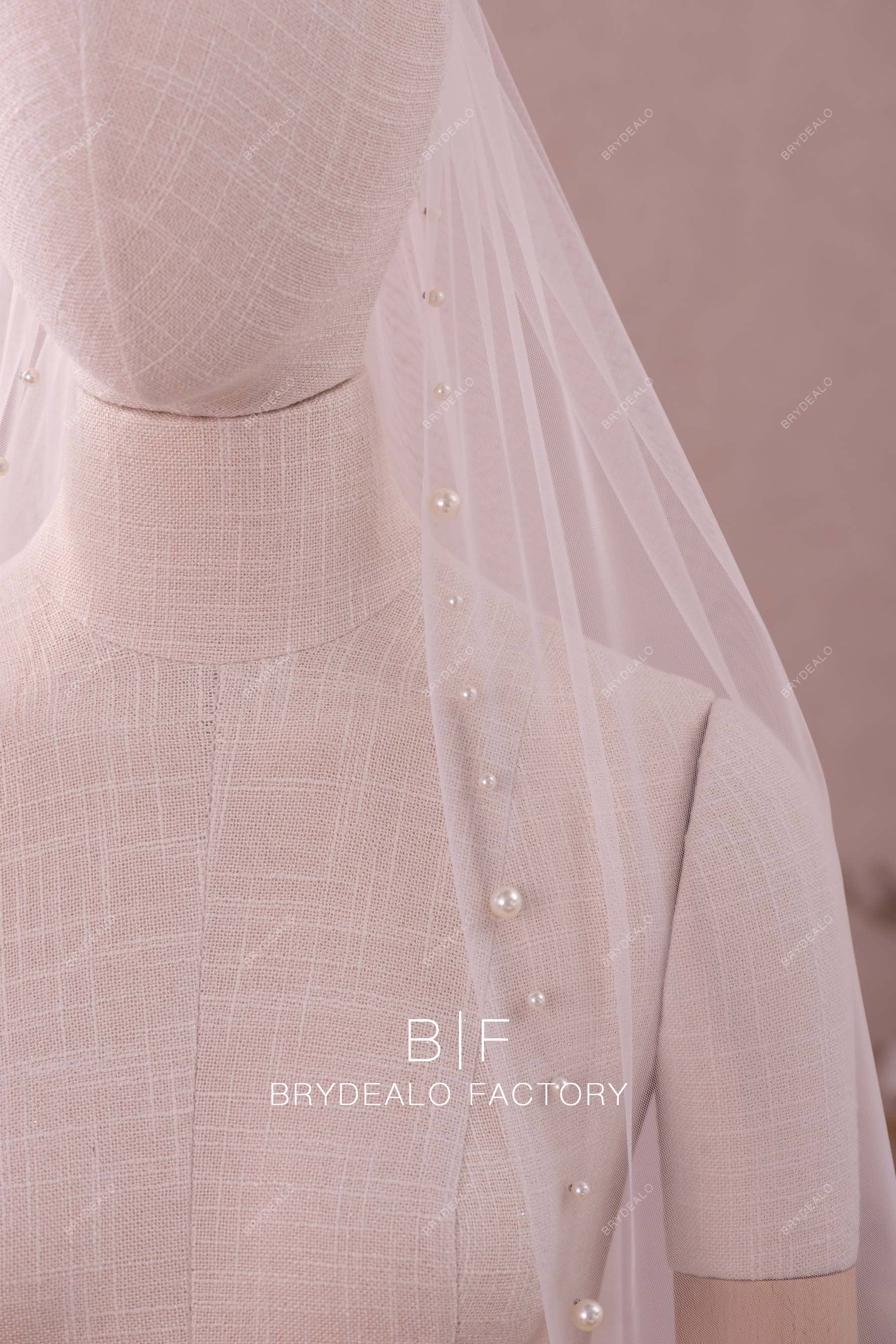 pearl edge bridal veil