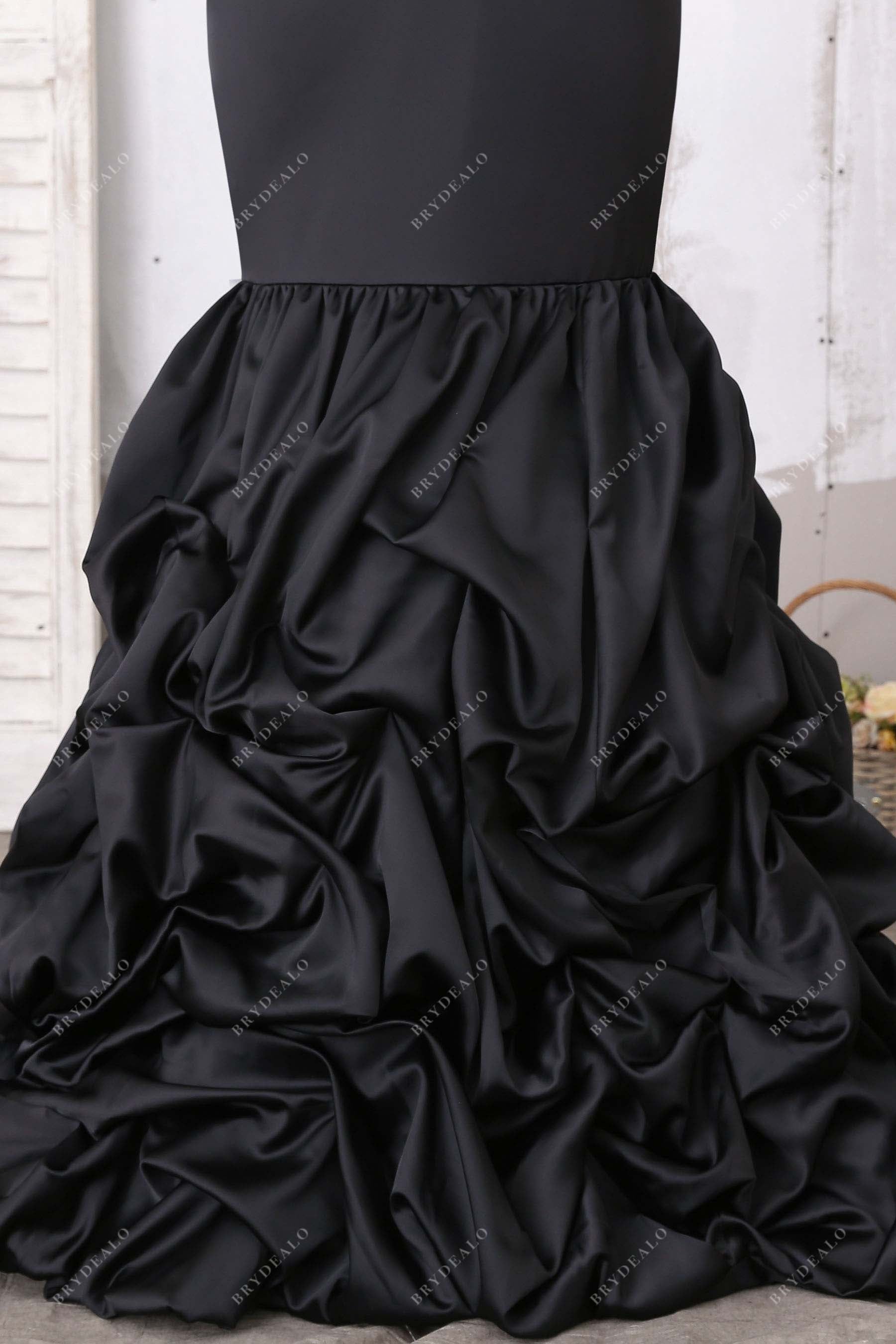 pick-up satin trumpet prom dress