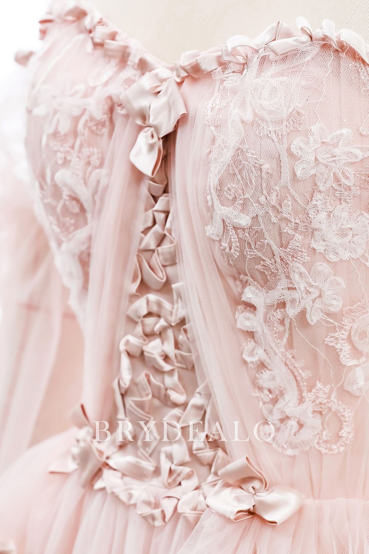 twisted charmeuse lace bridal gown