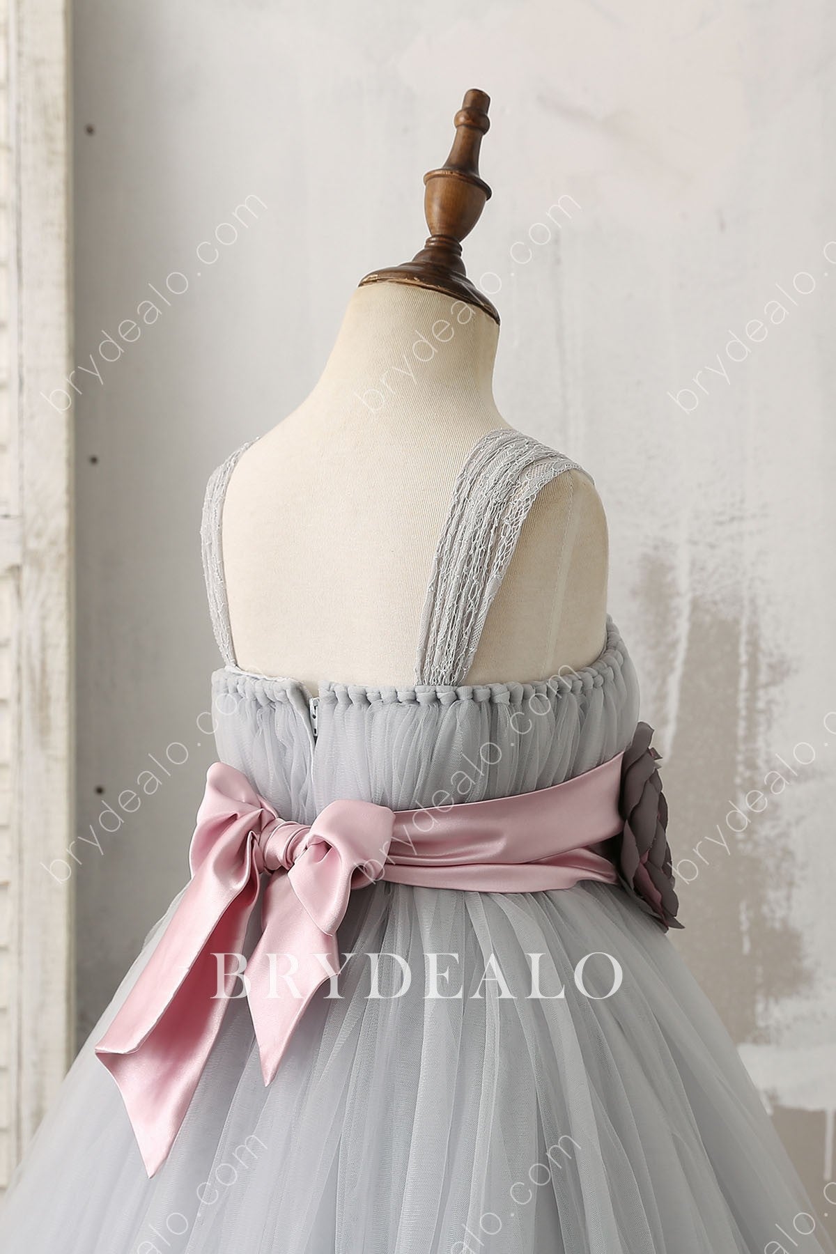 Pink Sash Flower Girl Dress