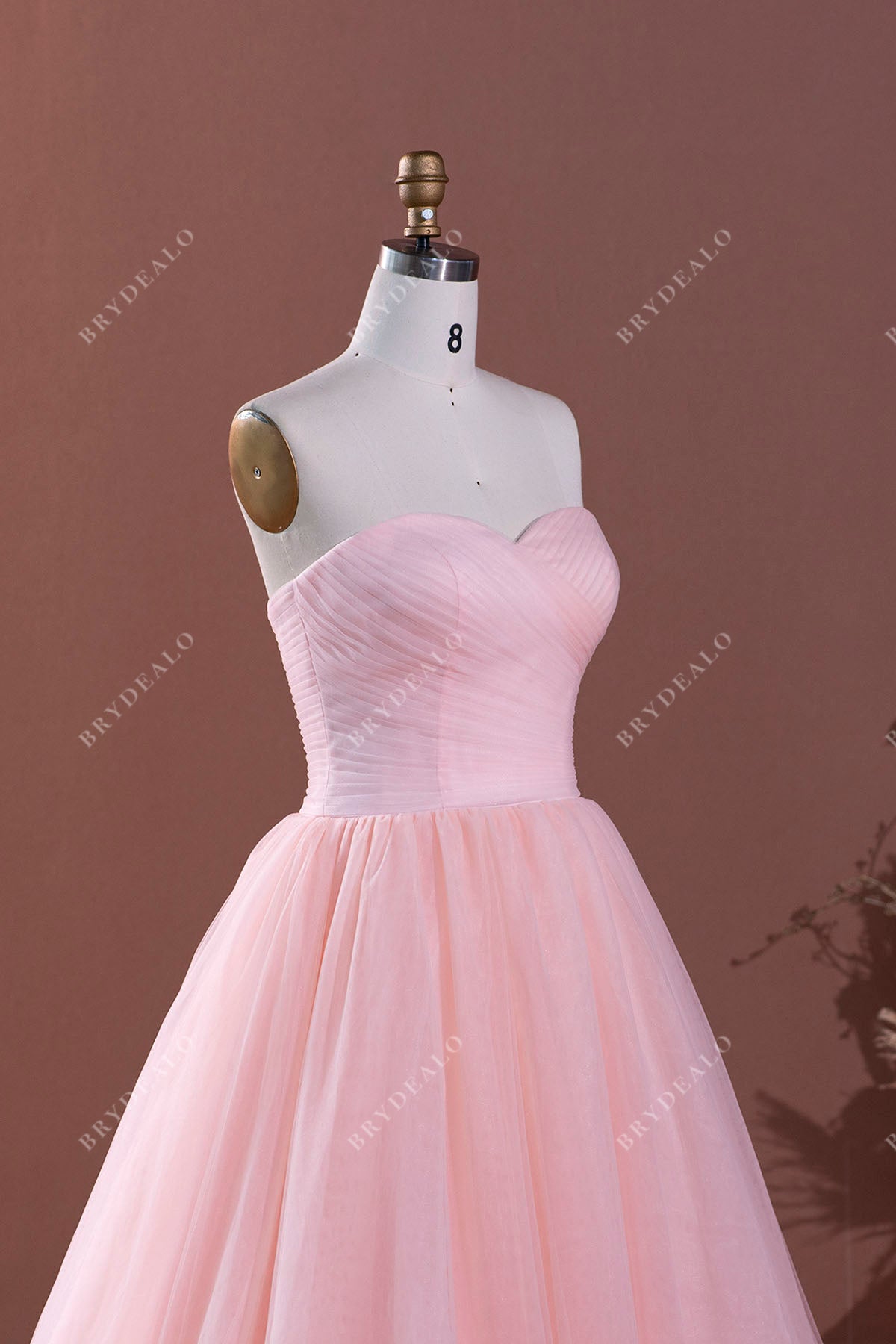 pink strapless wedding dress