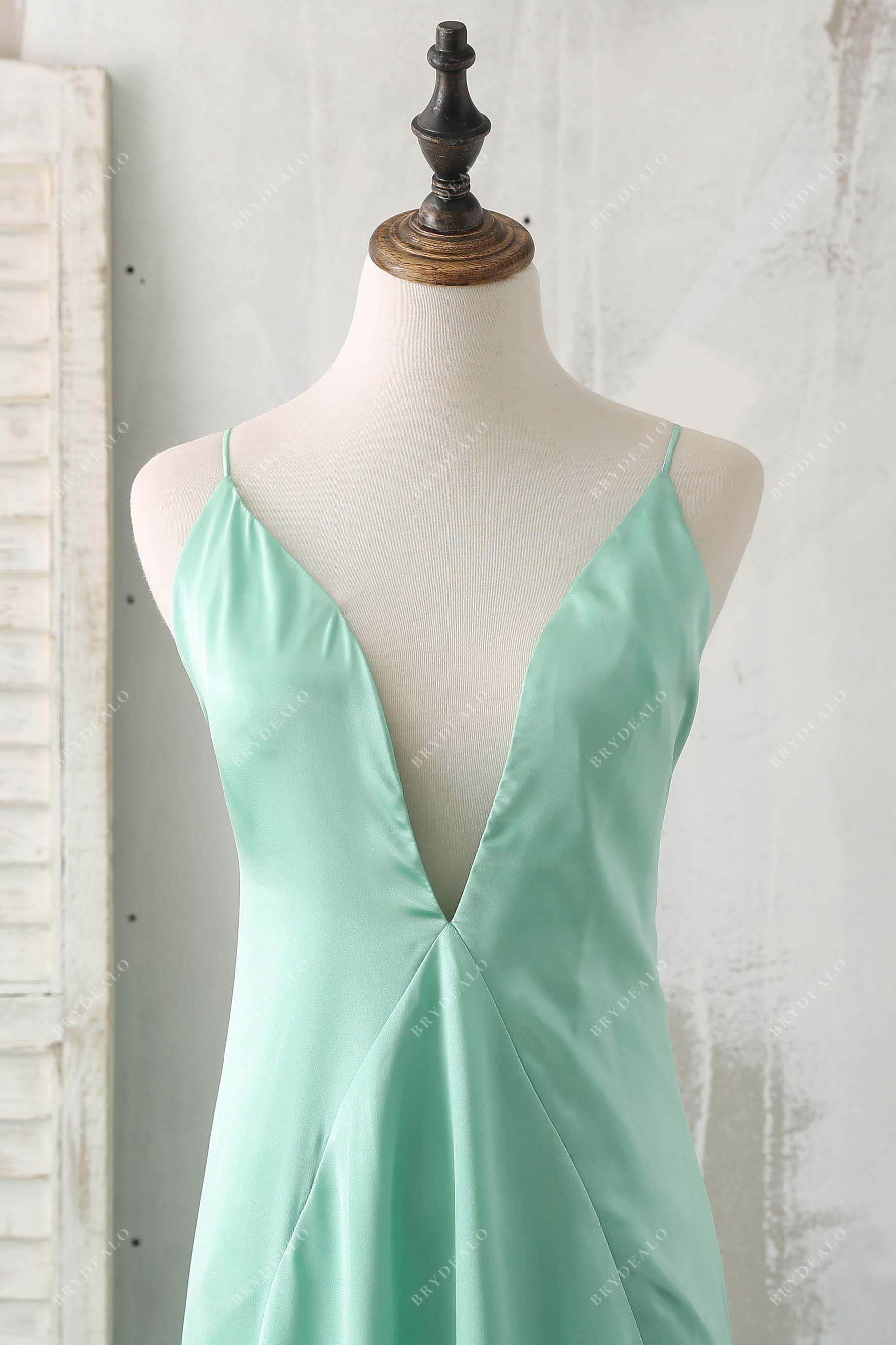 plunging V-neck prom gown