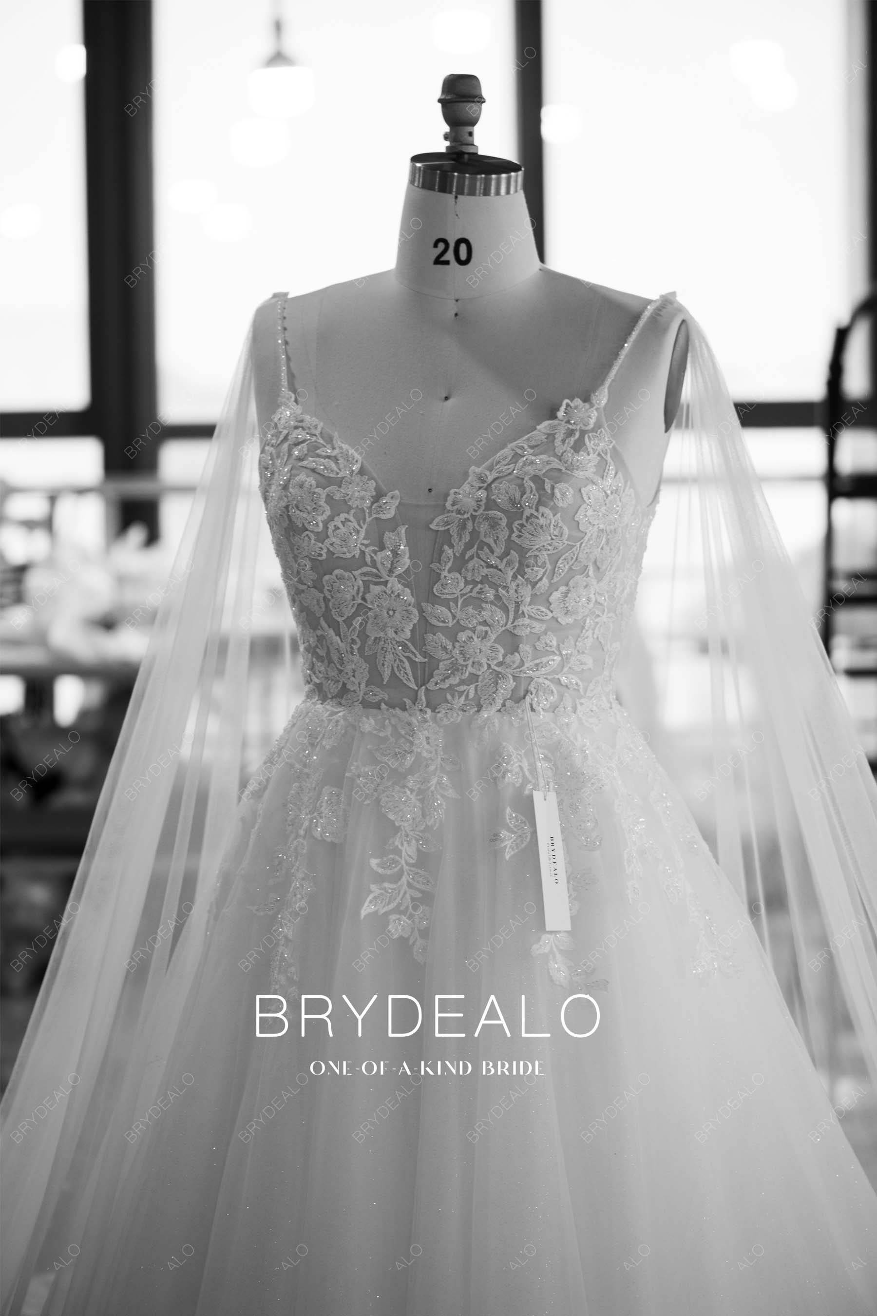 plus size beaded straps plunging lace wedding dress