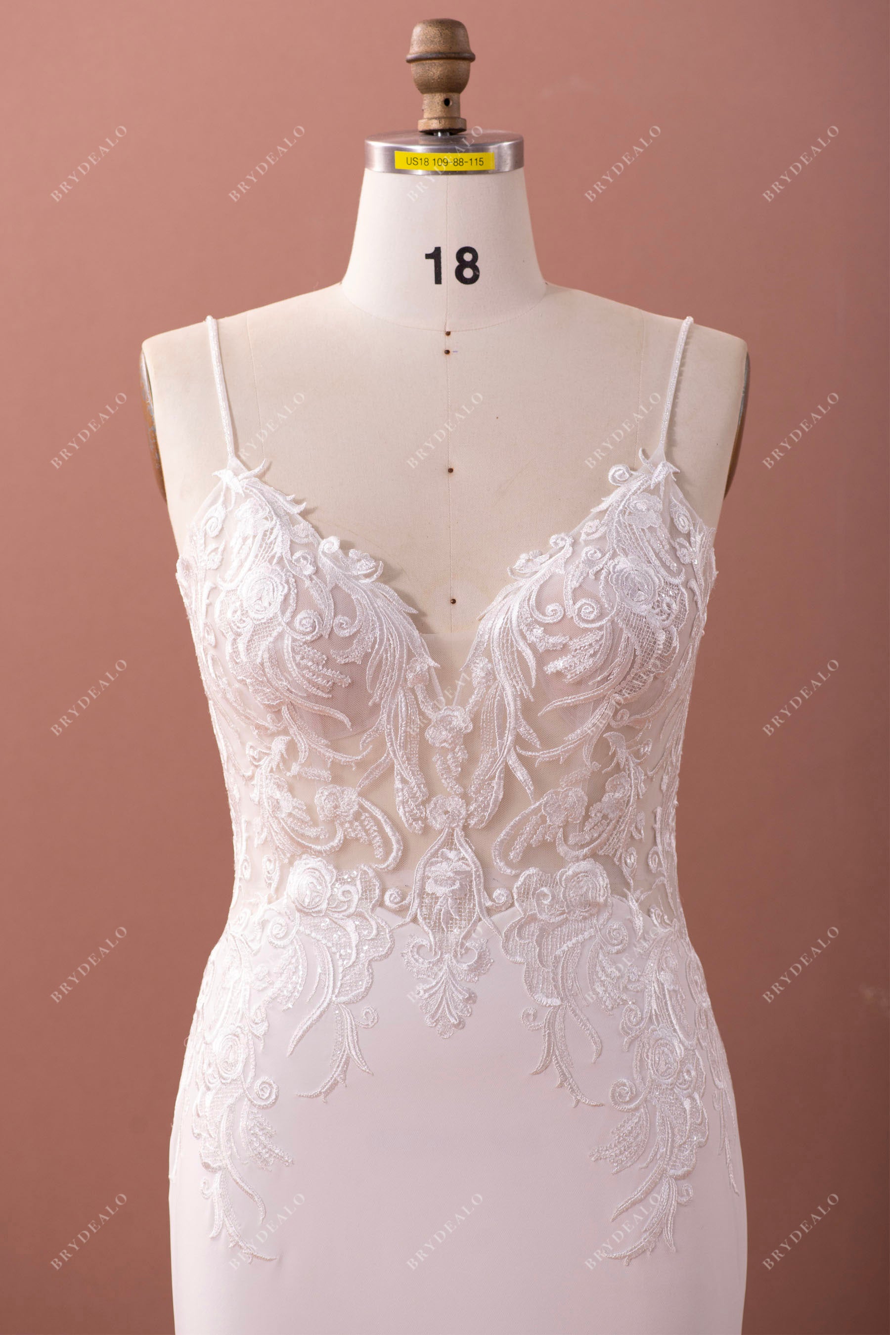 plus size beaded straps wedding dress