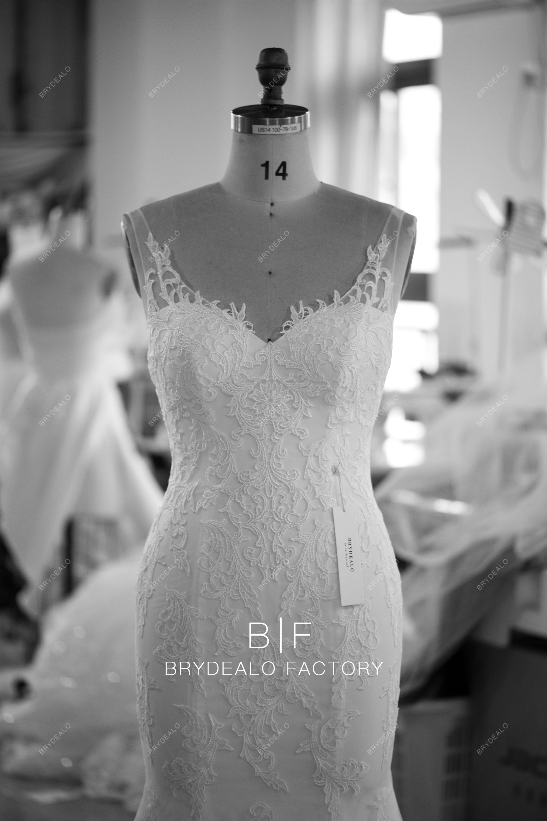 private label lace mermaid wedding dress