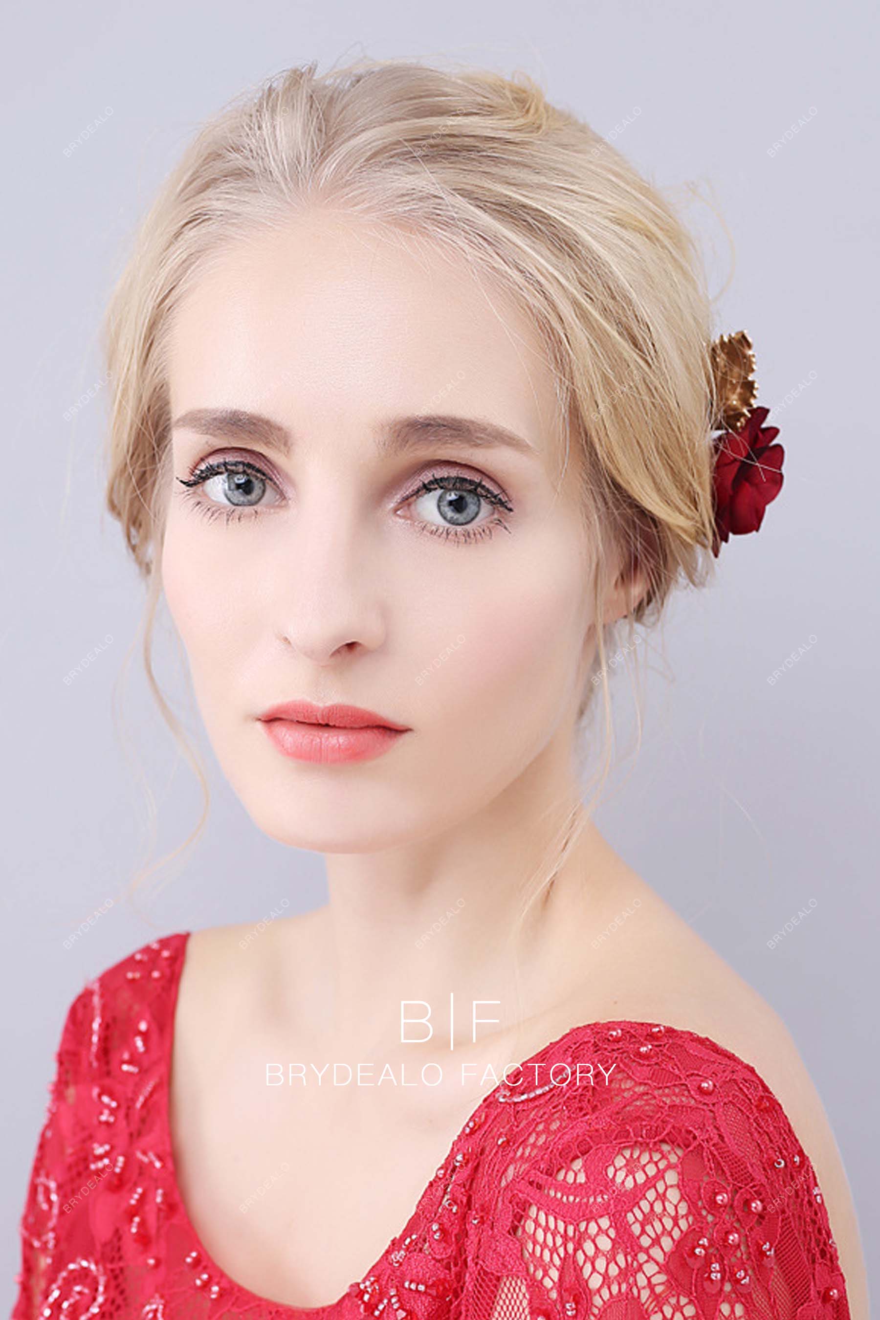Red Rose Hair Pin