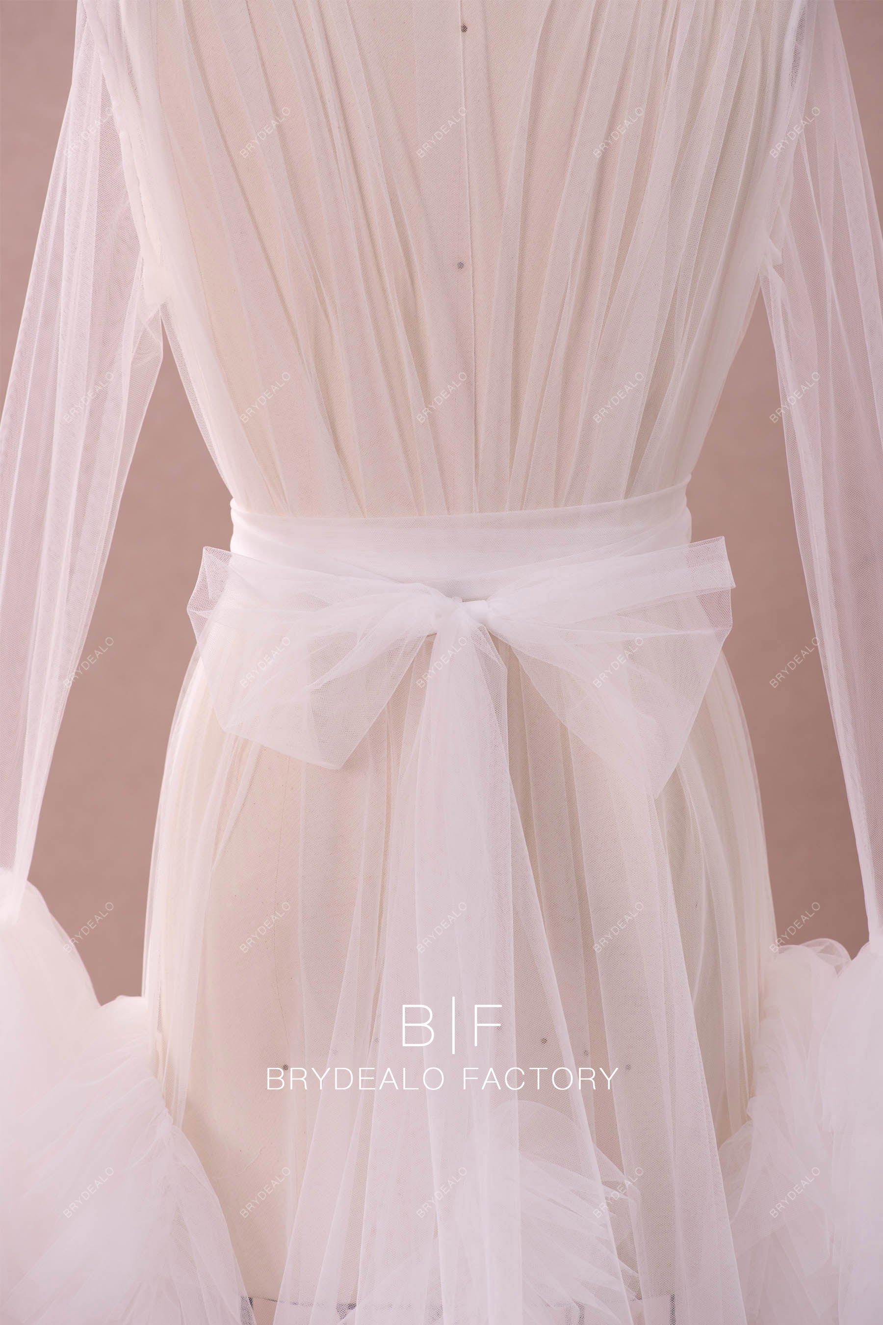 removable tulle sash maternity robe