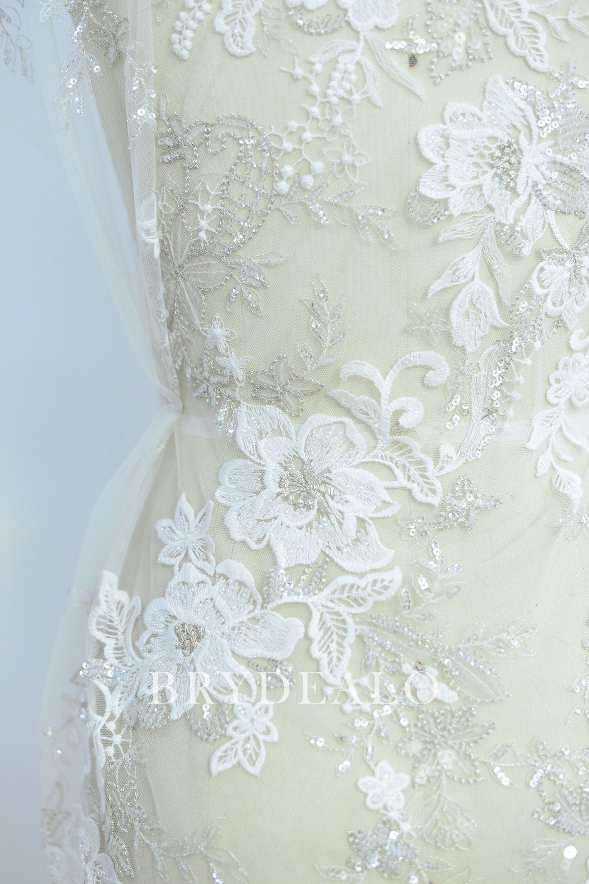 Wholesale Flower Embroidered Lace Fabric