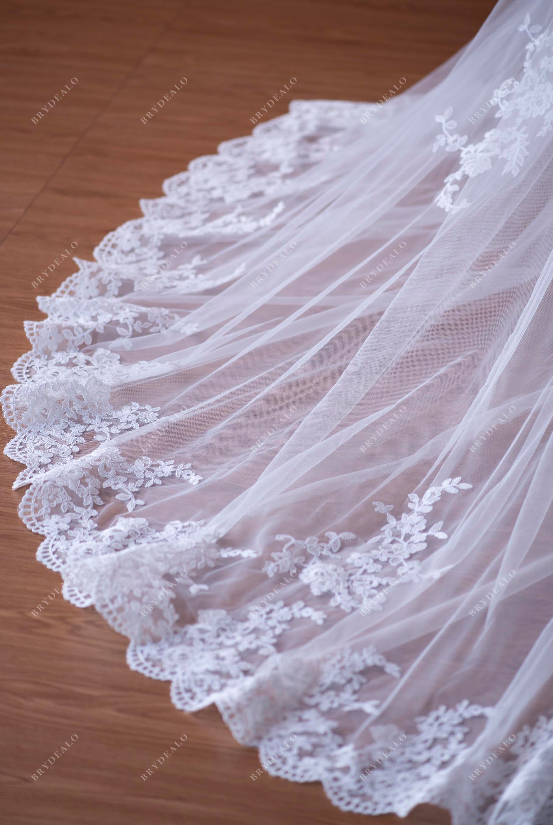 romantic flower lace long bridal overskirt with sash closure