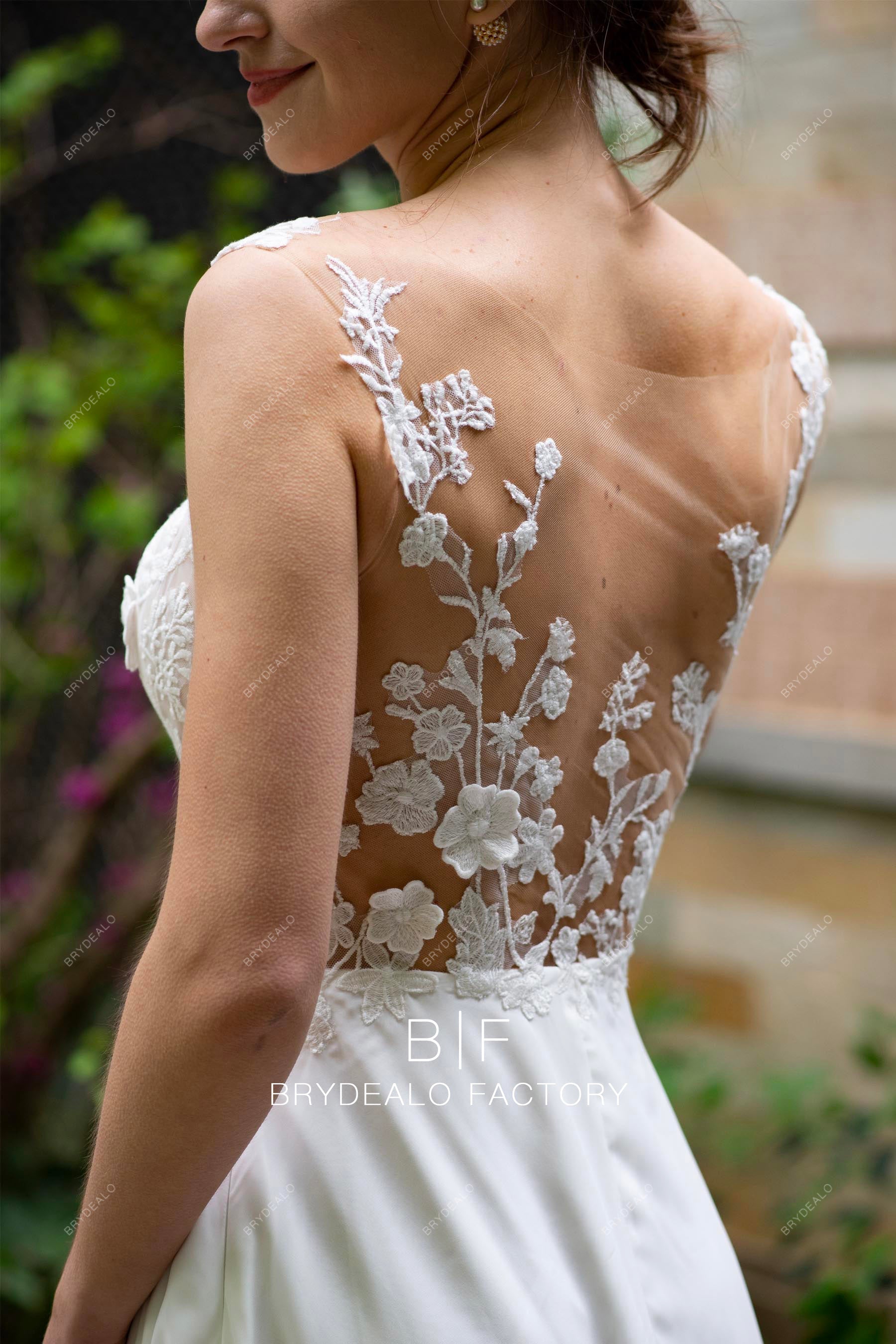 romantic flower lace wedding dress