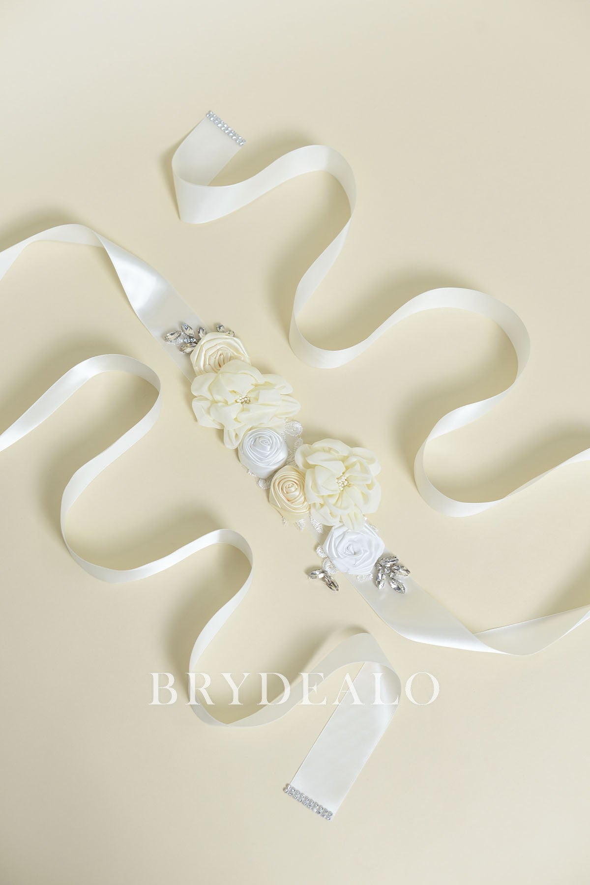 Wholesale Flowers Crystals Satin Bridal Sash