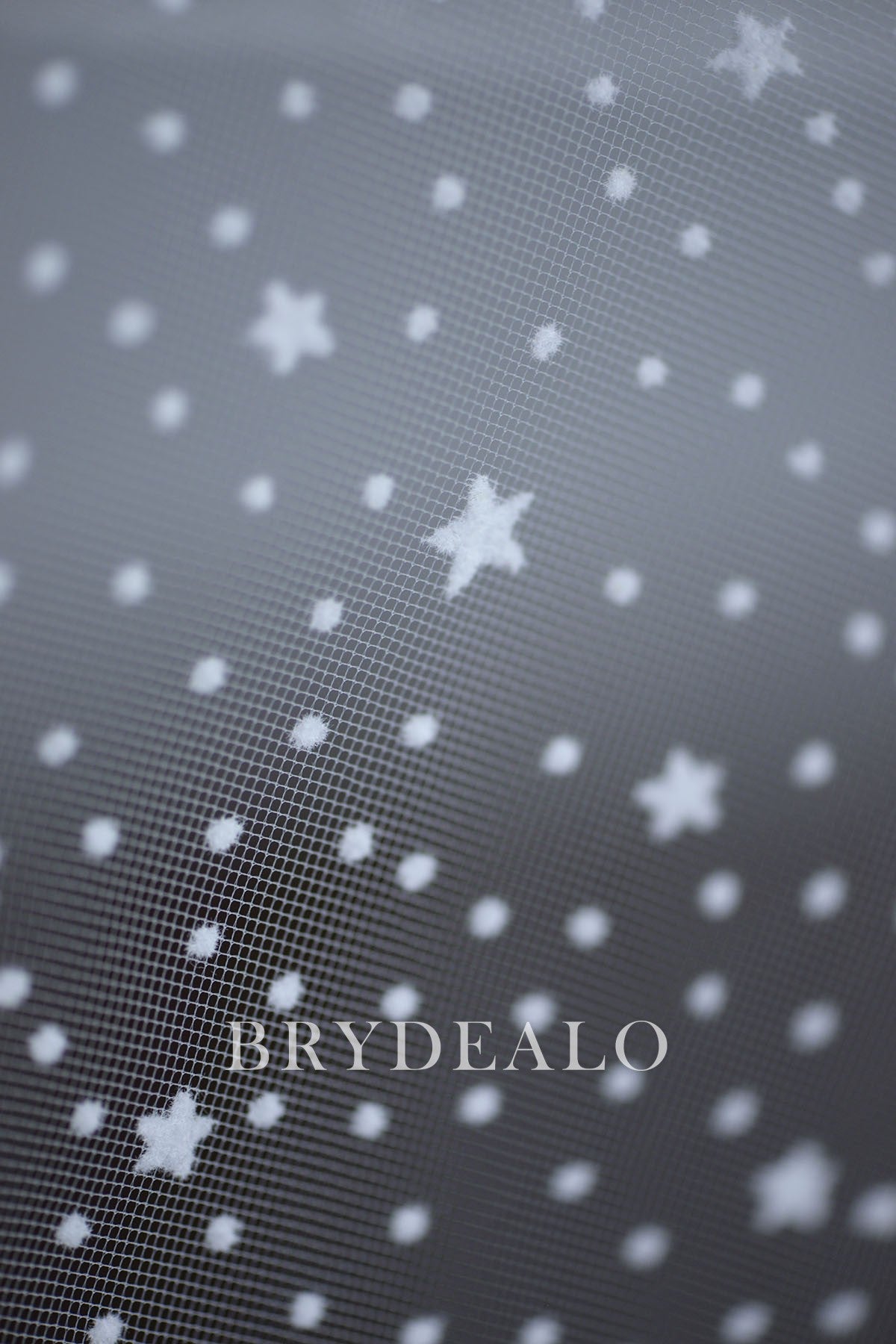 Ivory Dot Star Tulle Fabric by the Yard