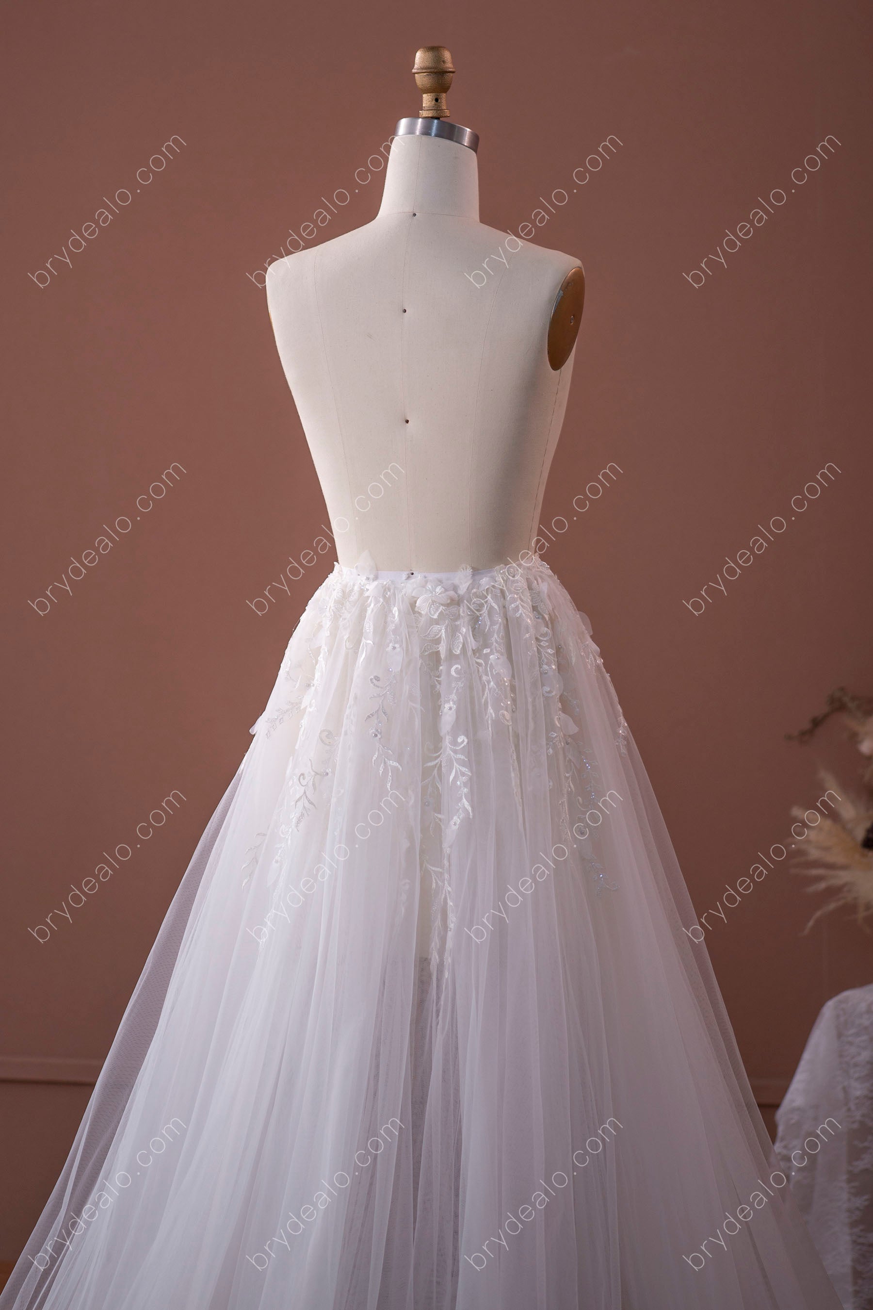 wholesale beaded flower lace overskirt