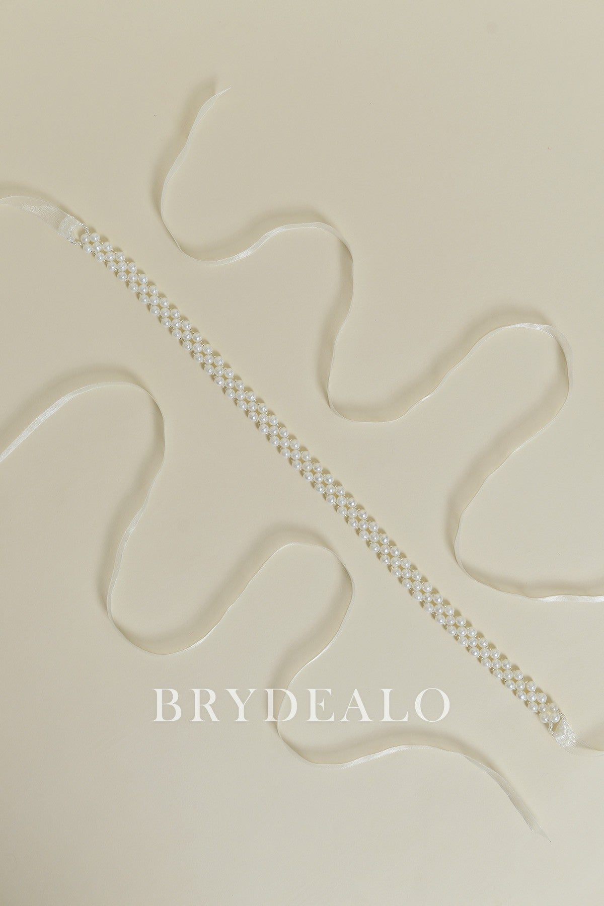 Pearls Chiffon Bridal Sash for Wholesale