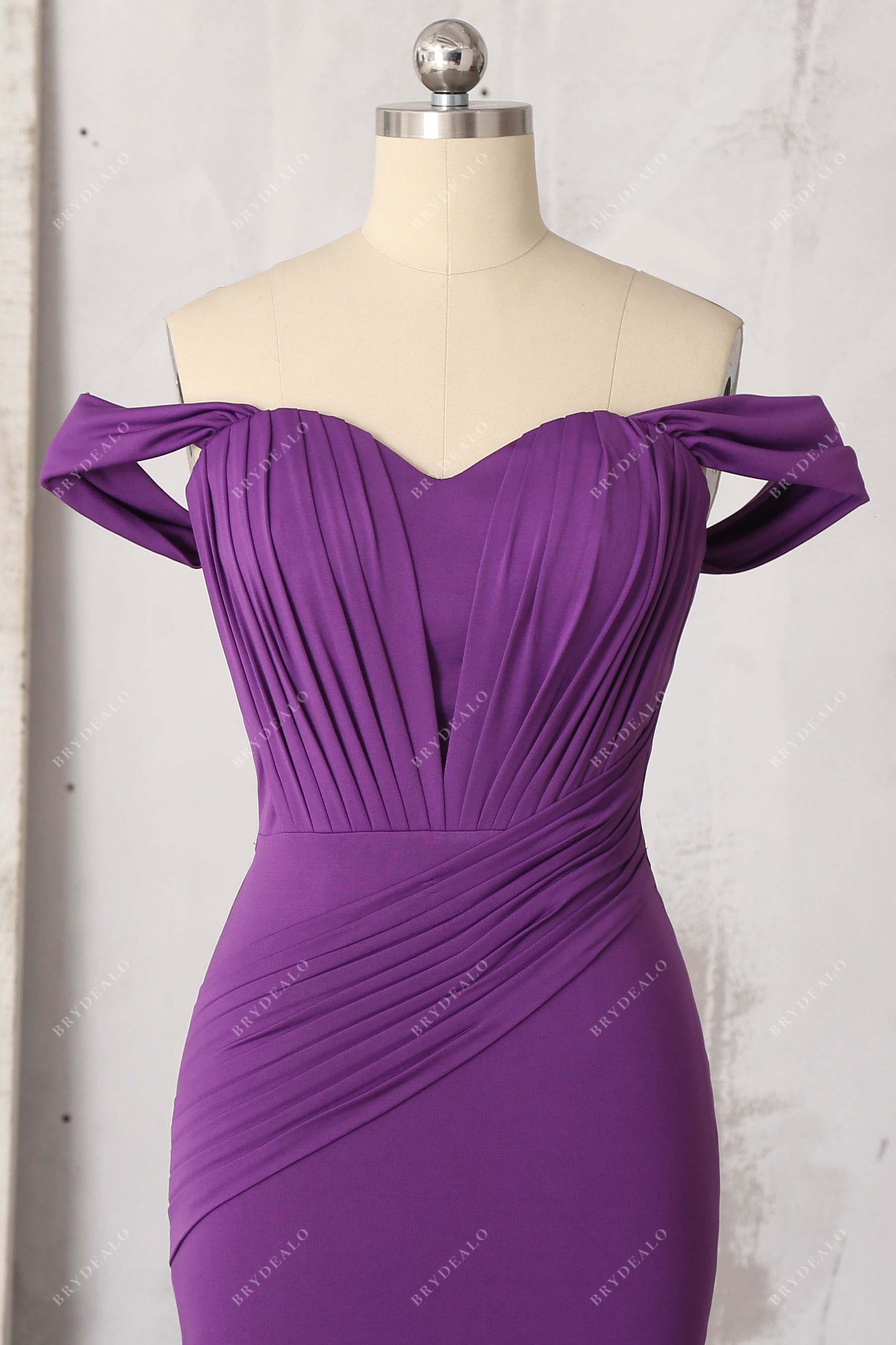 ruched sweetheart neck off-shoulder prom gown