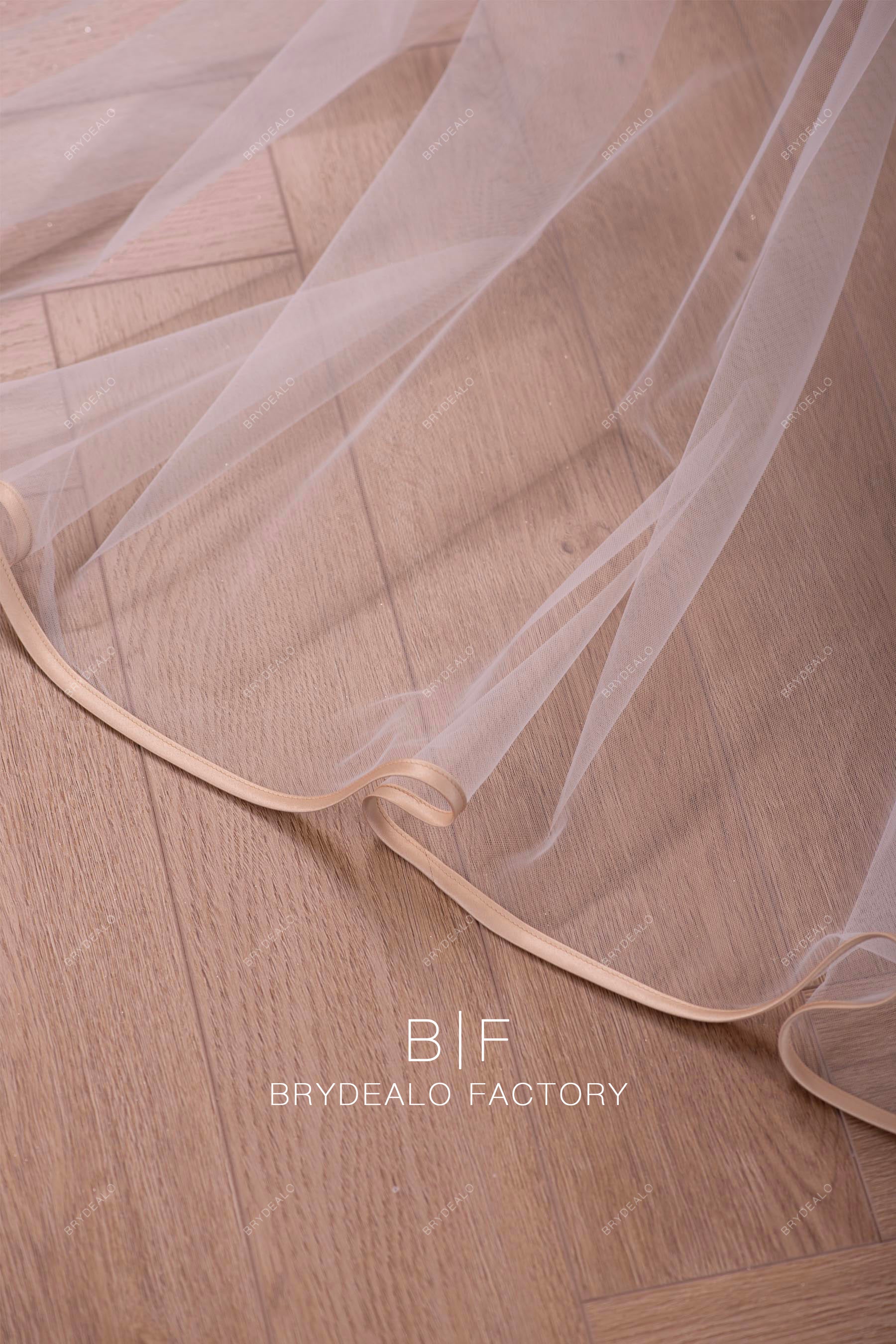 satin ribbon bridal veil