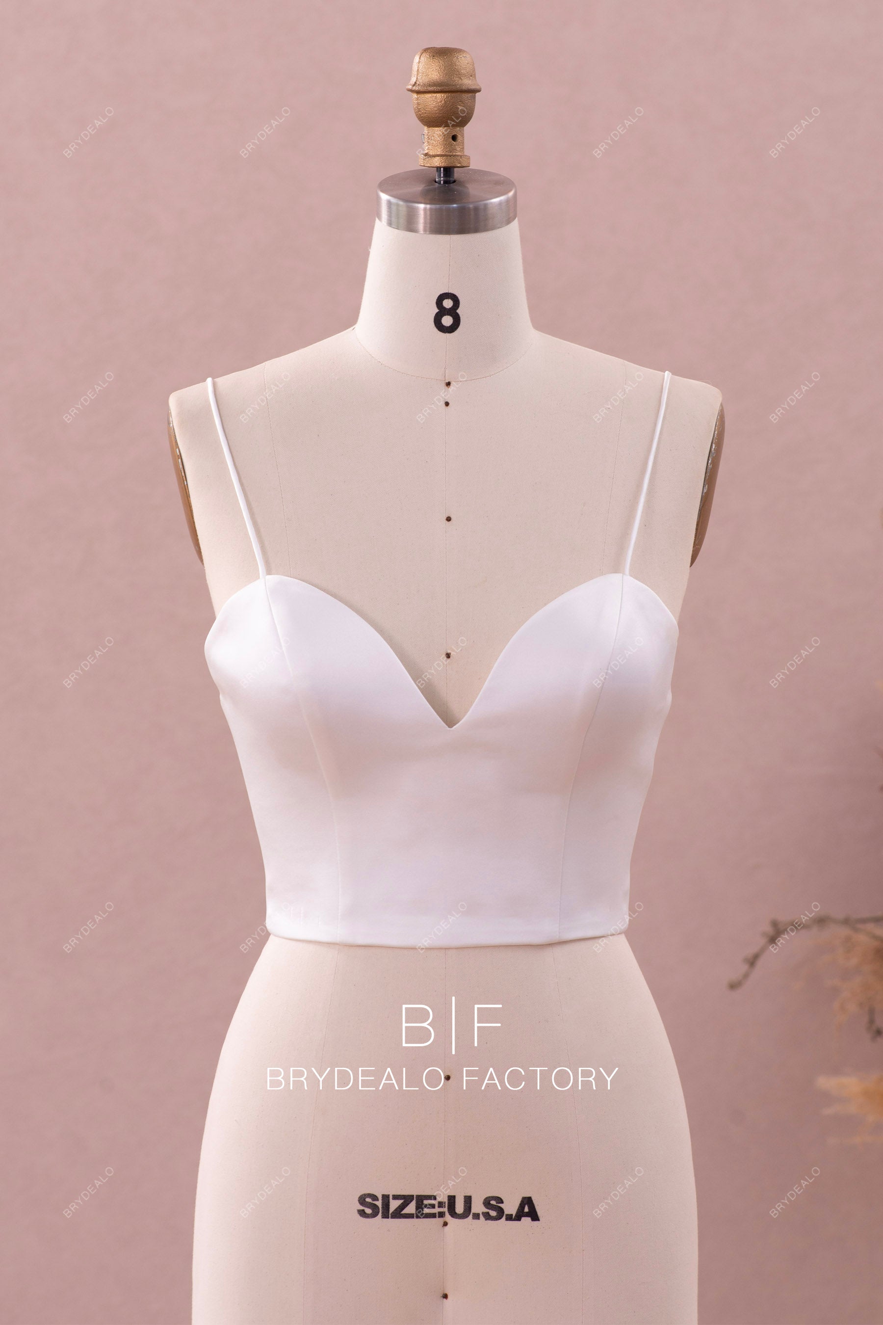 satin straps sweetheart bridal bustier