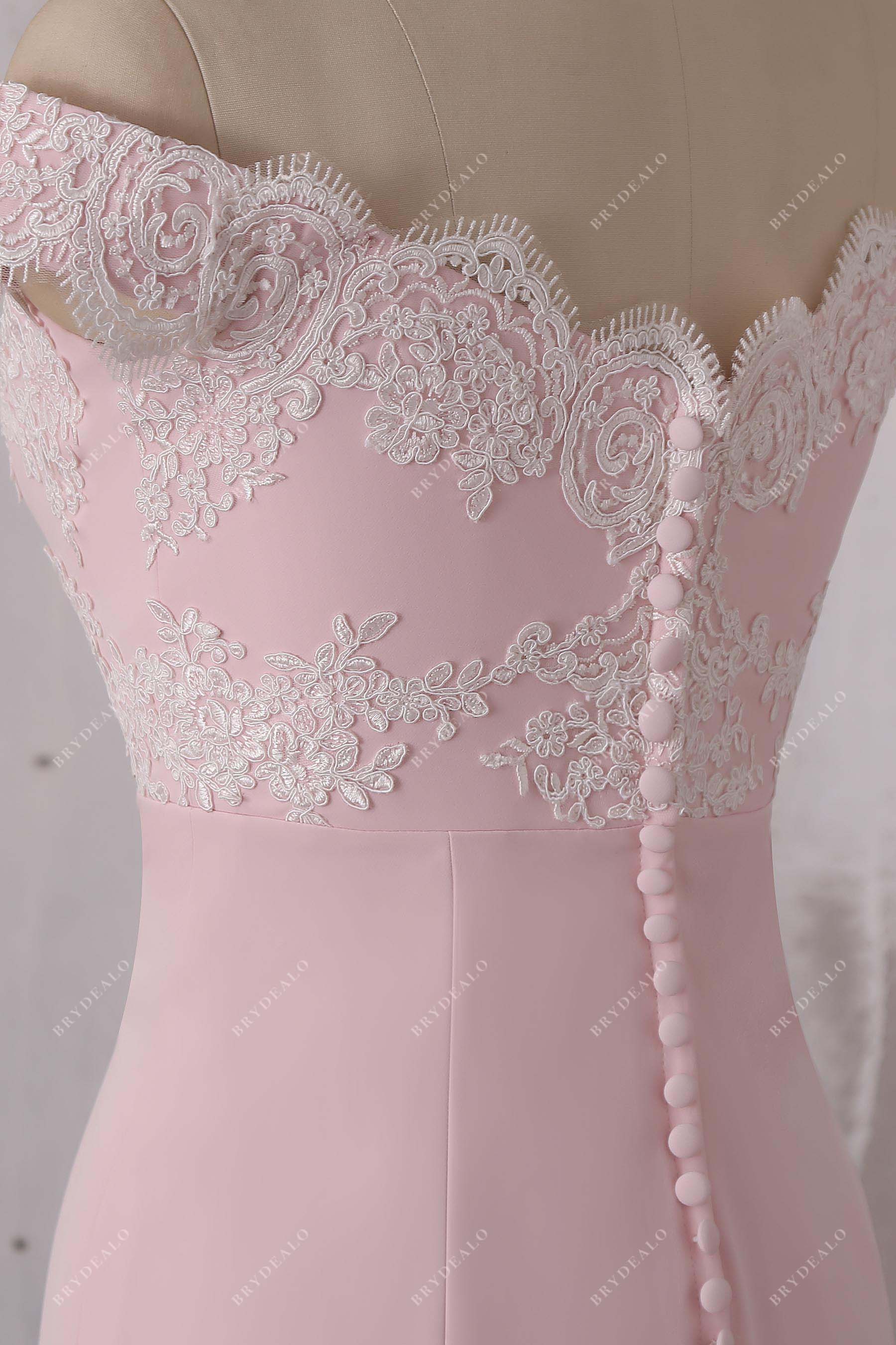 scalloped off-shoulder lace dress