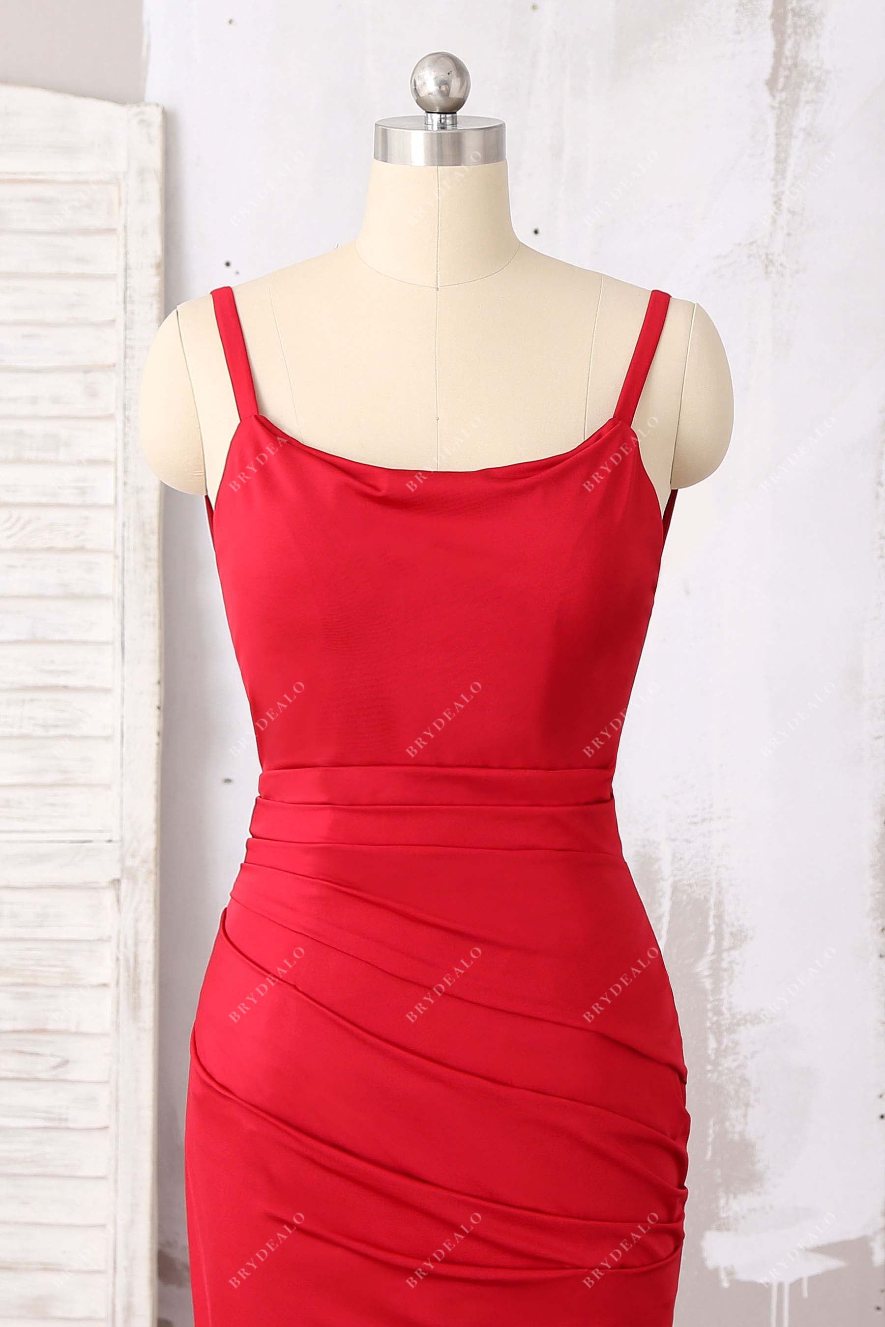 scoop neck thin straps prom dress