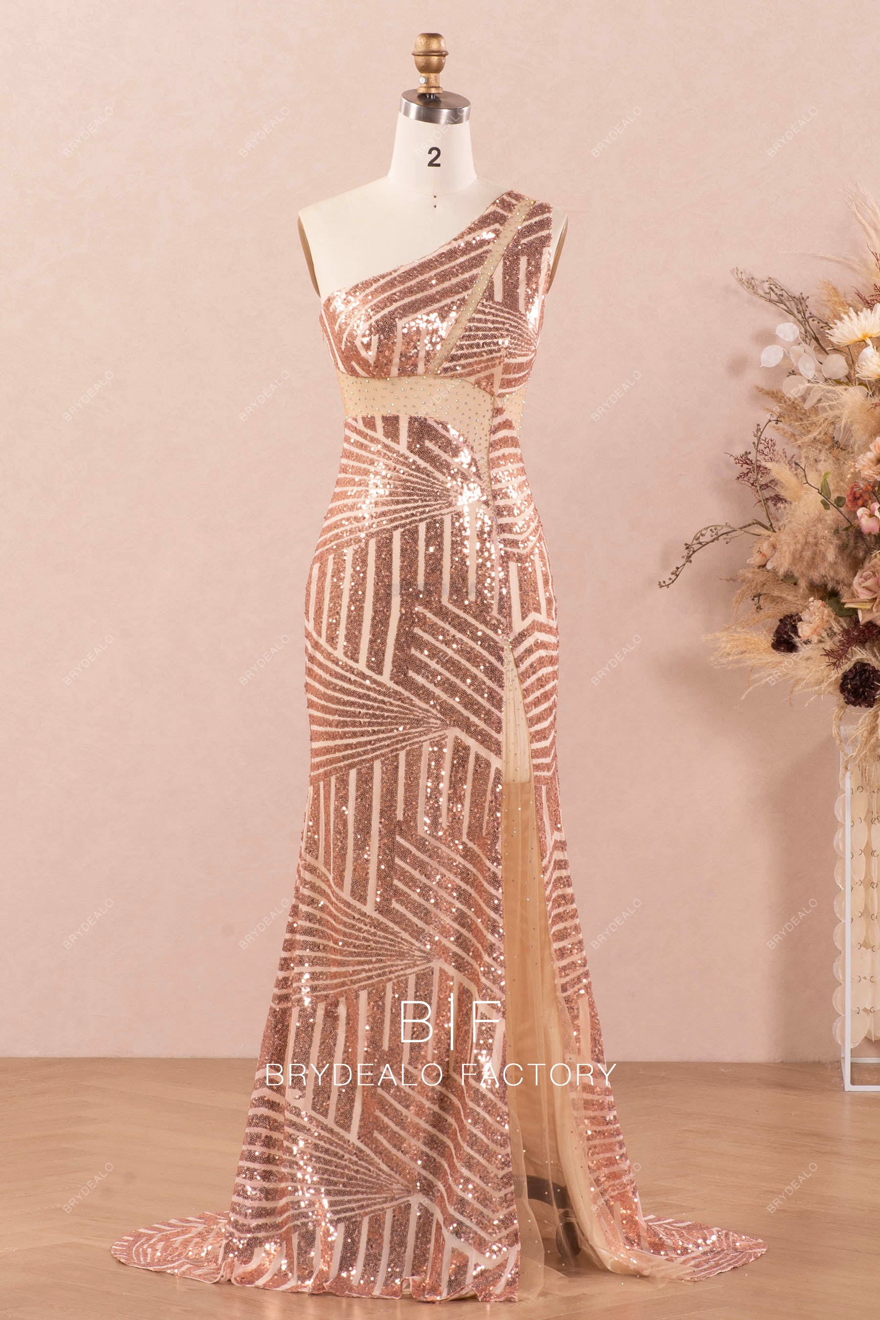 sexy champagne gold fit flare prom dress