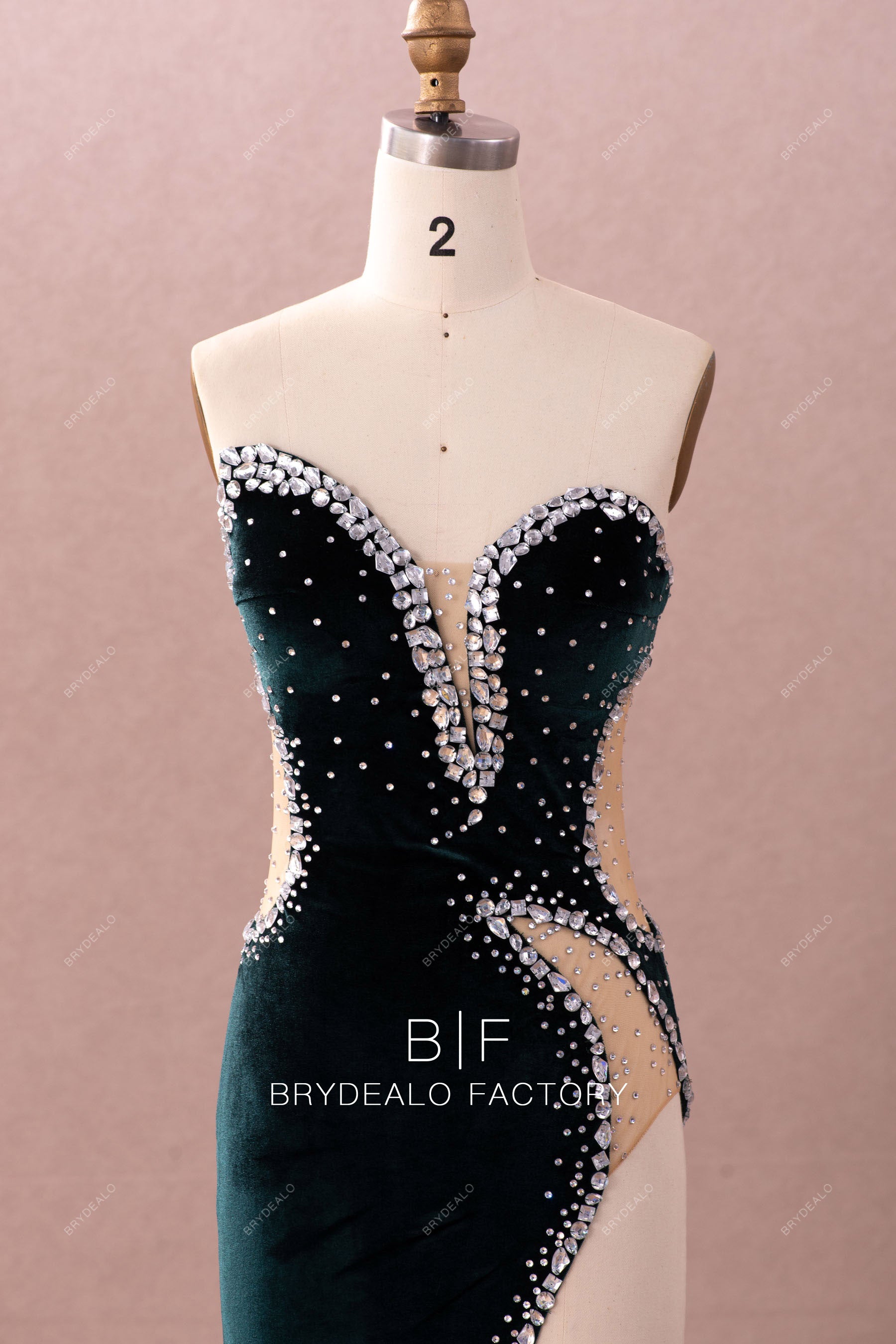 sexy rhinestone cutout prom dress