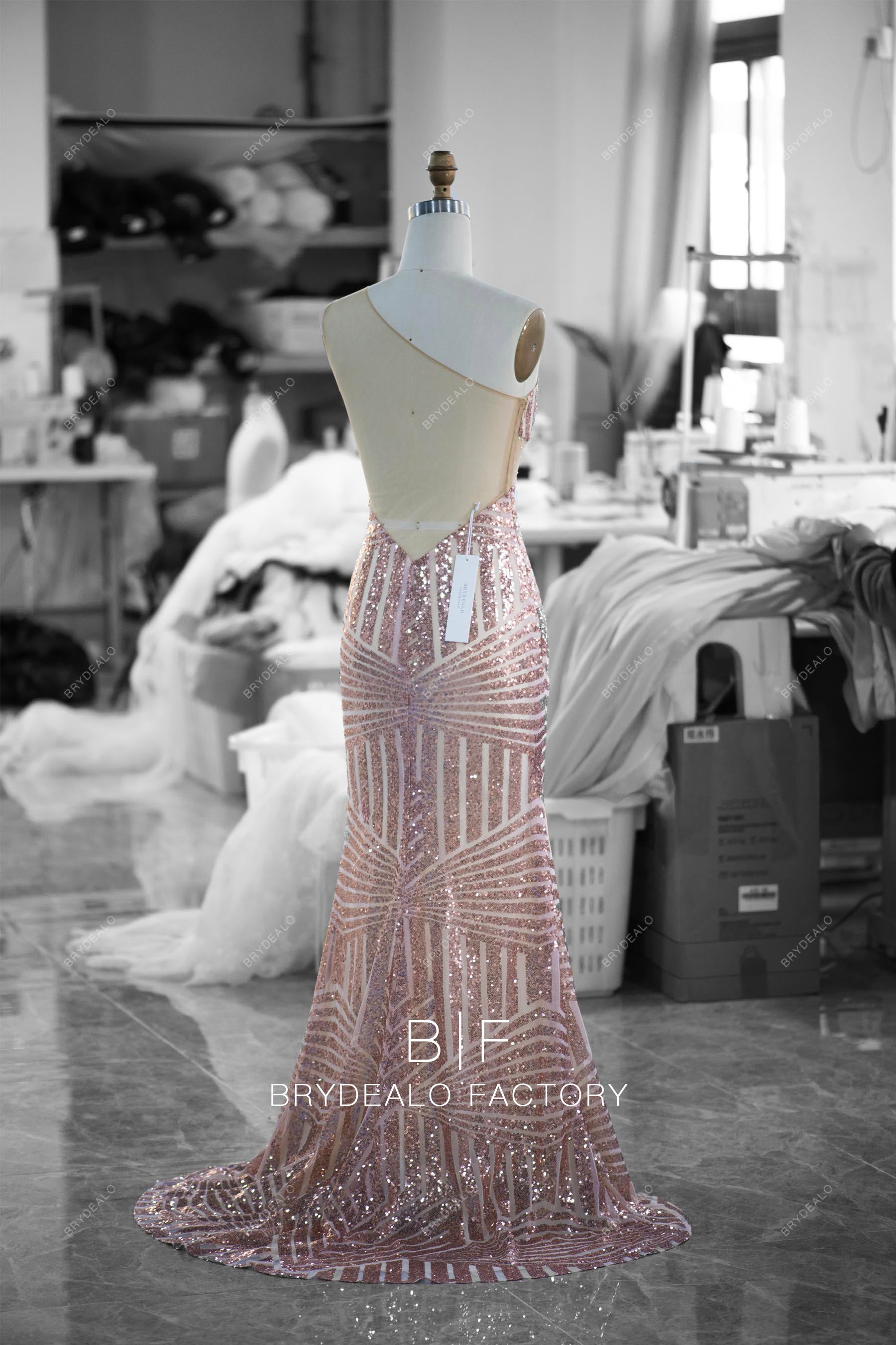 sexy wholesale sheer back prom dress