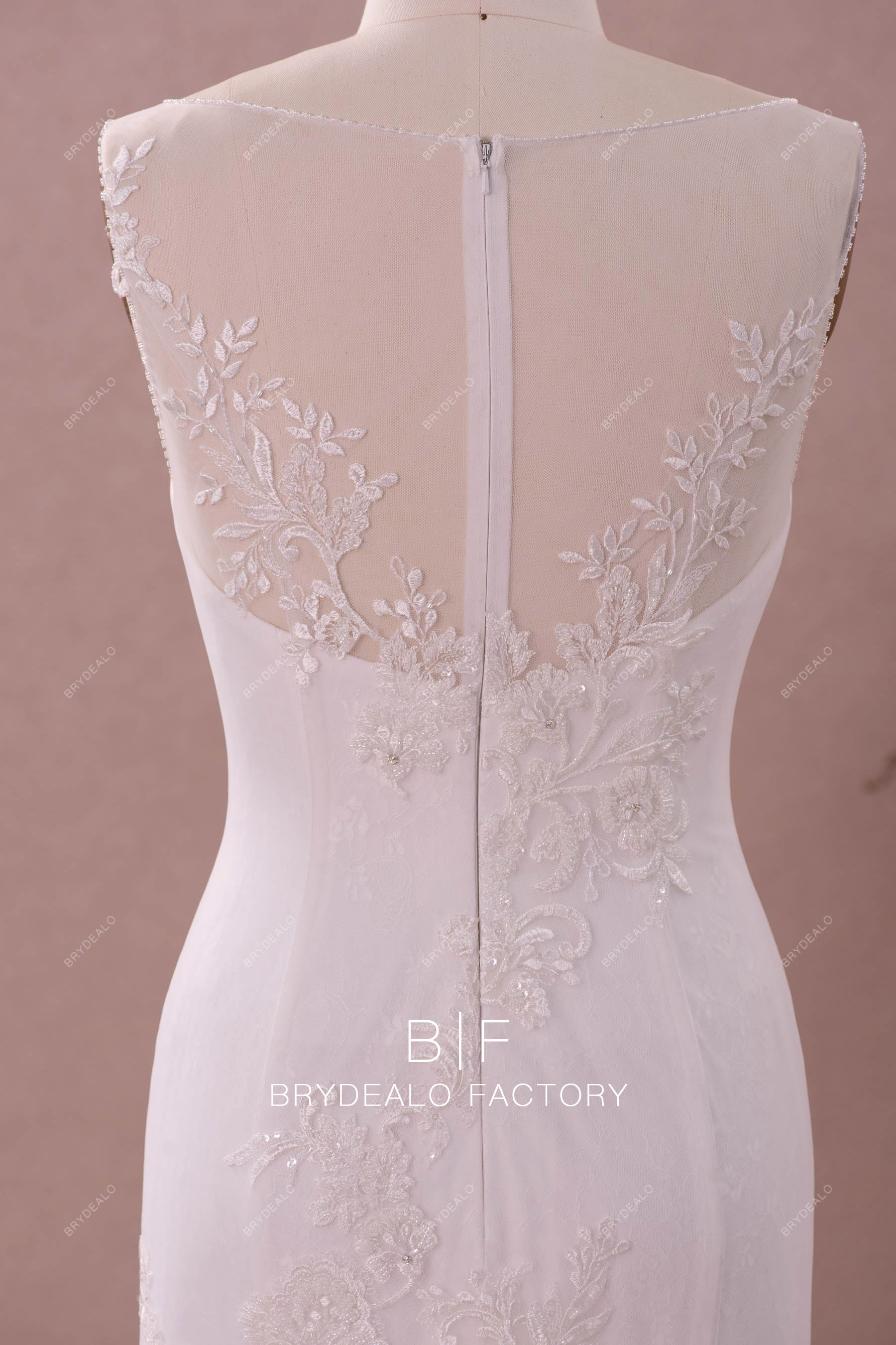 sheer back wedding dress