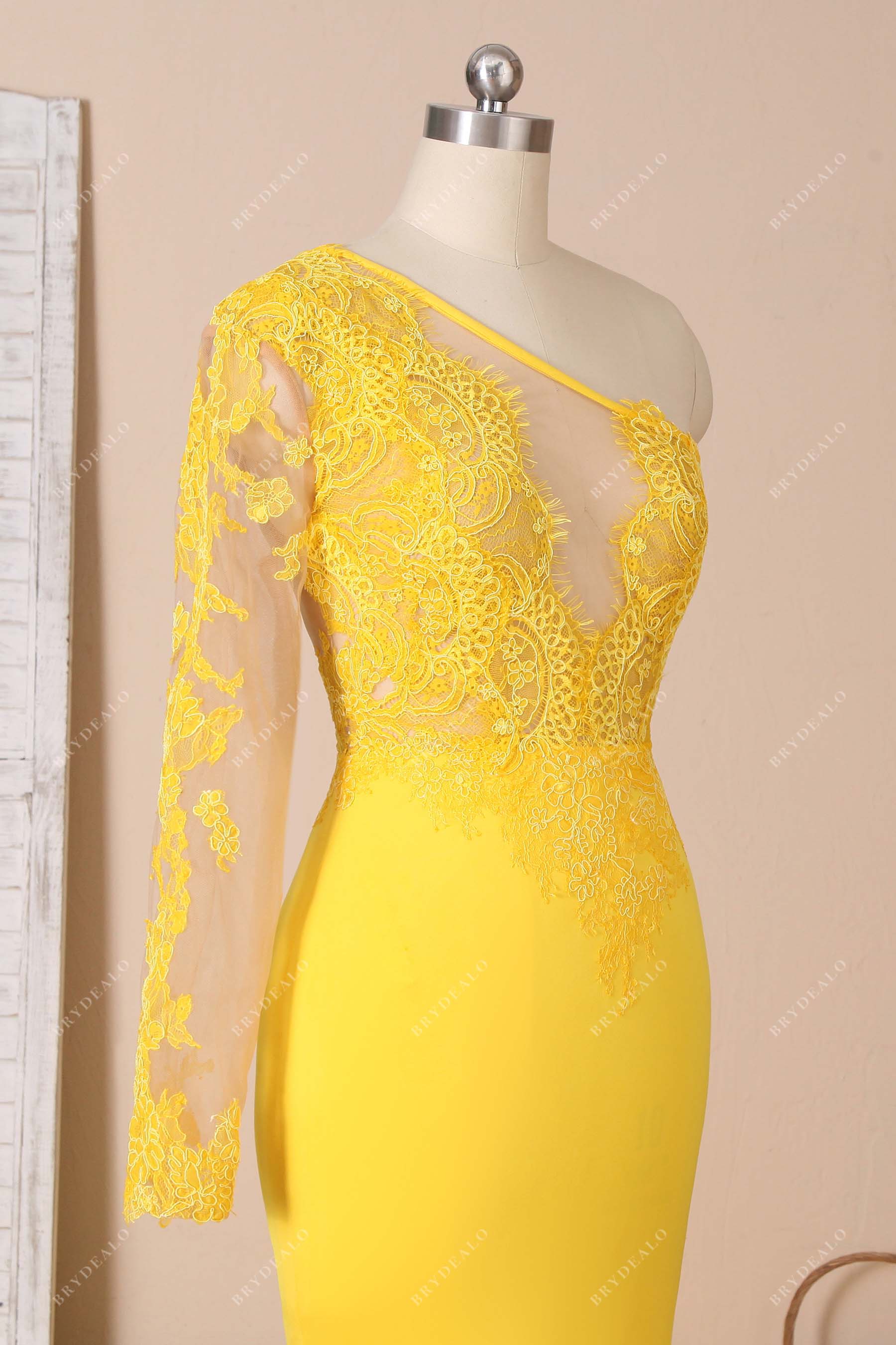 sheer long sleeve prom dress